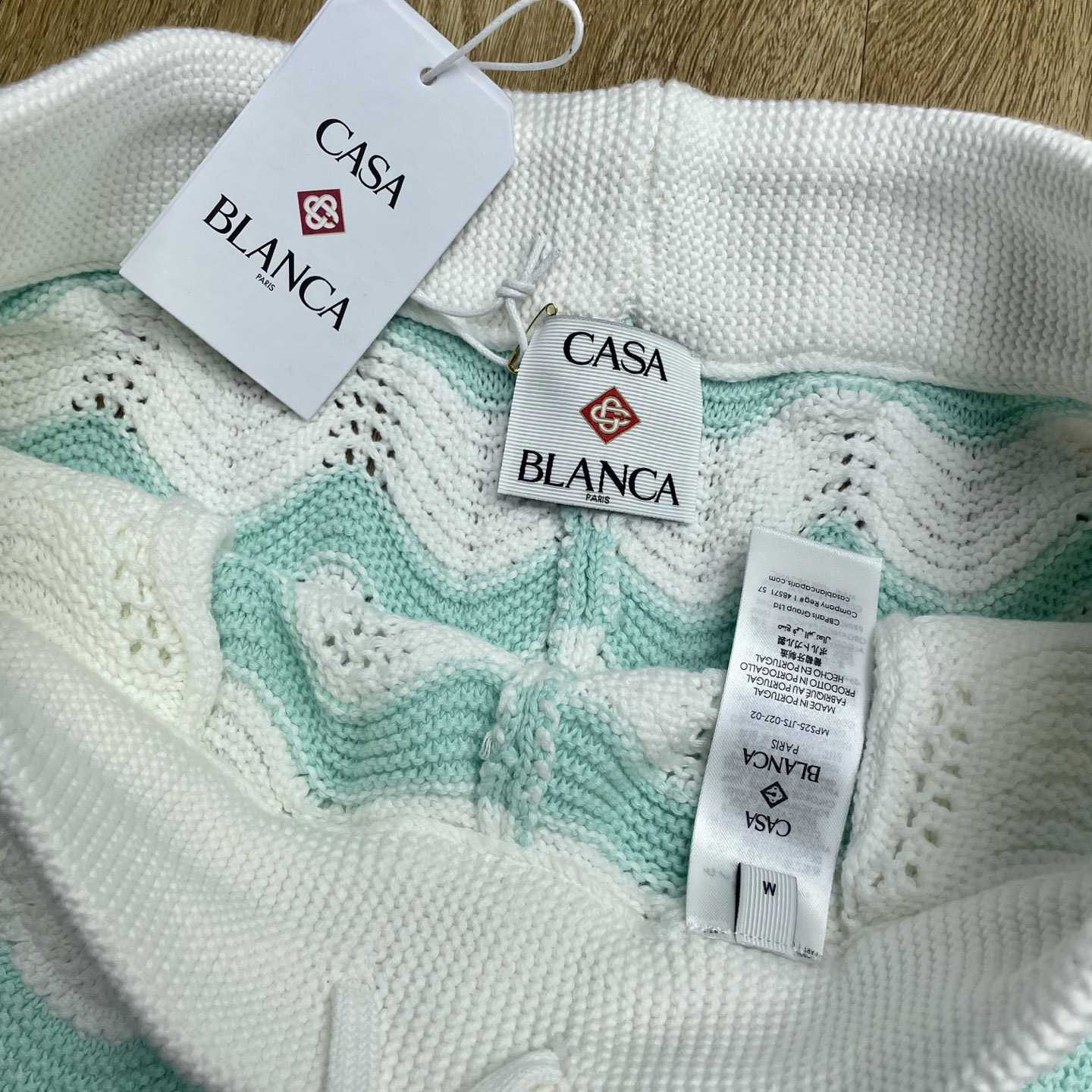 Casablanca Gradient Wave Cotton Crochet Shorts   D0111 - DesignerGu