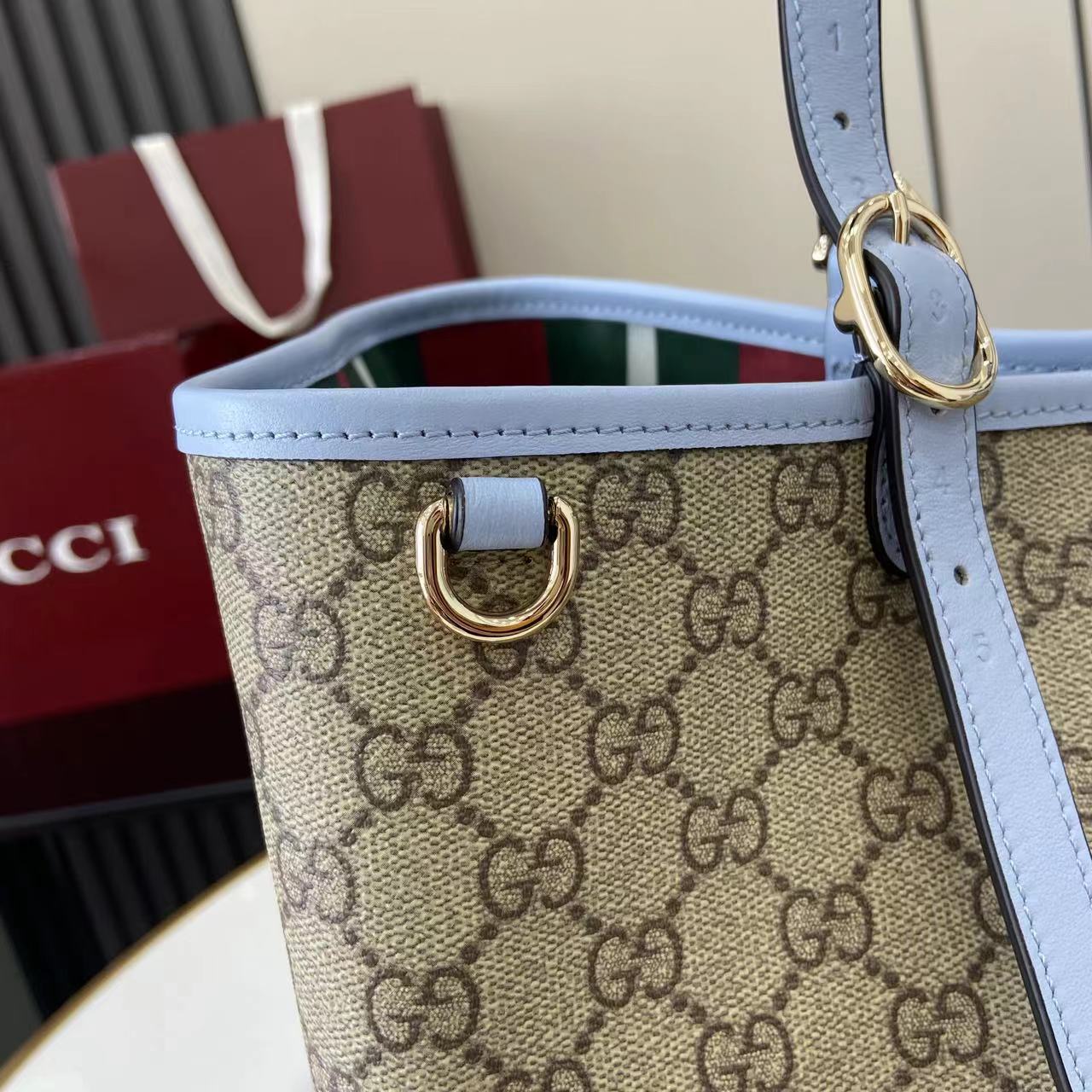 Gucci GG Emblem Large Tote Bag - DesignerGu