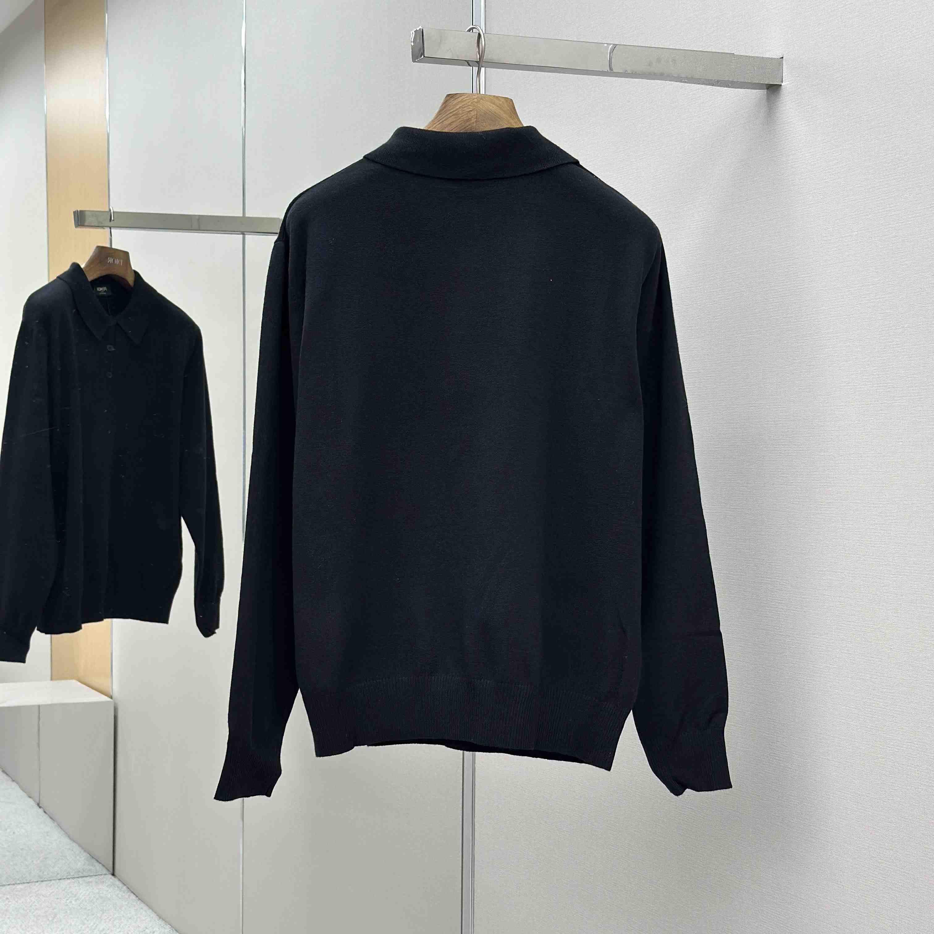 Fendi Black Wool Polo Shirt - DesignerGu