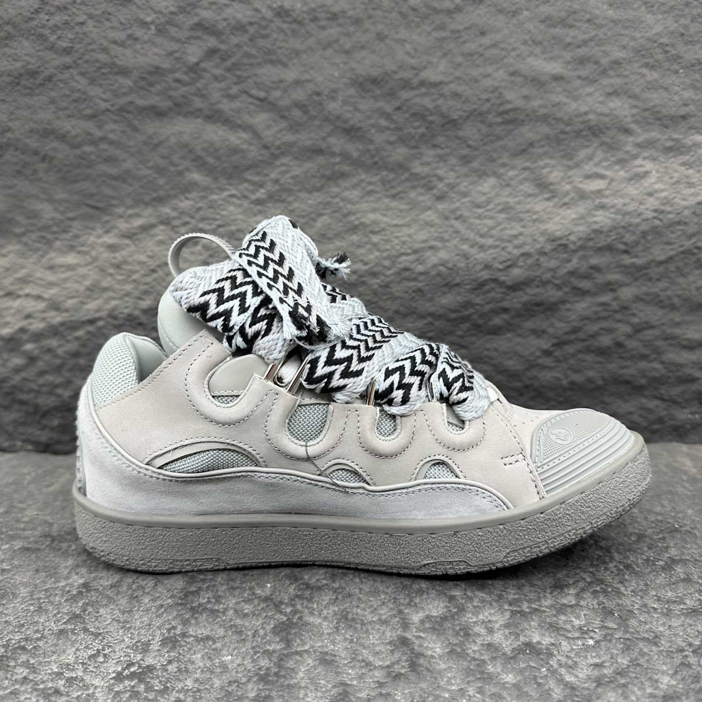 Lanvin Leather Curb Sneakers - DesignerGu