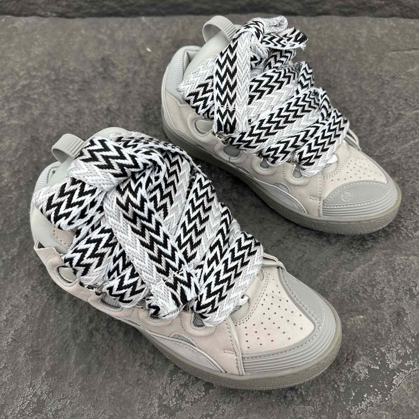 Lanvin Leather Curb Sneakers - DesignerGu