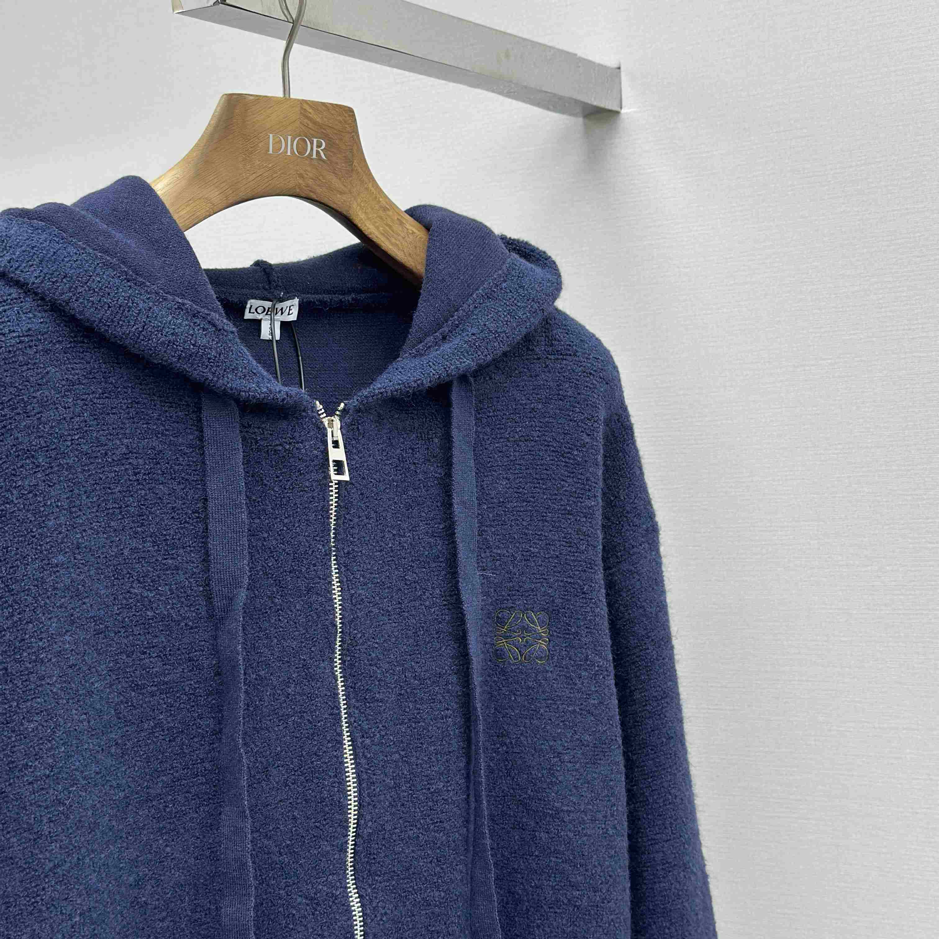 Loewe Anagram Zip-up Hoodie In Wool - DesignerGu