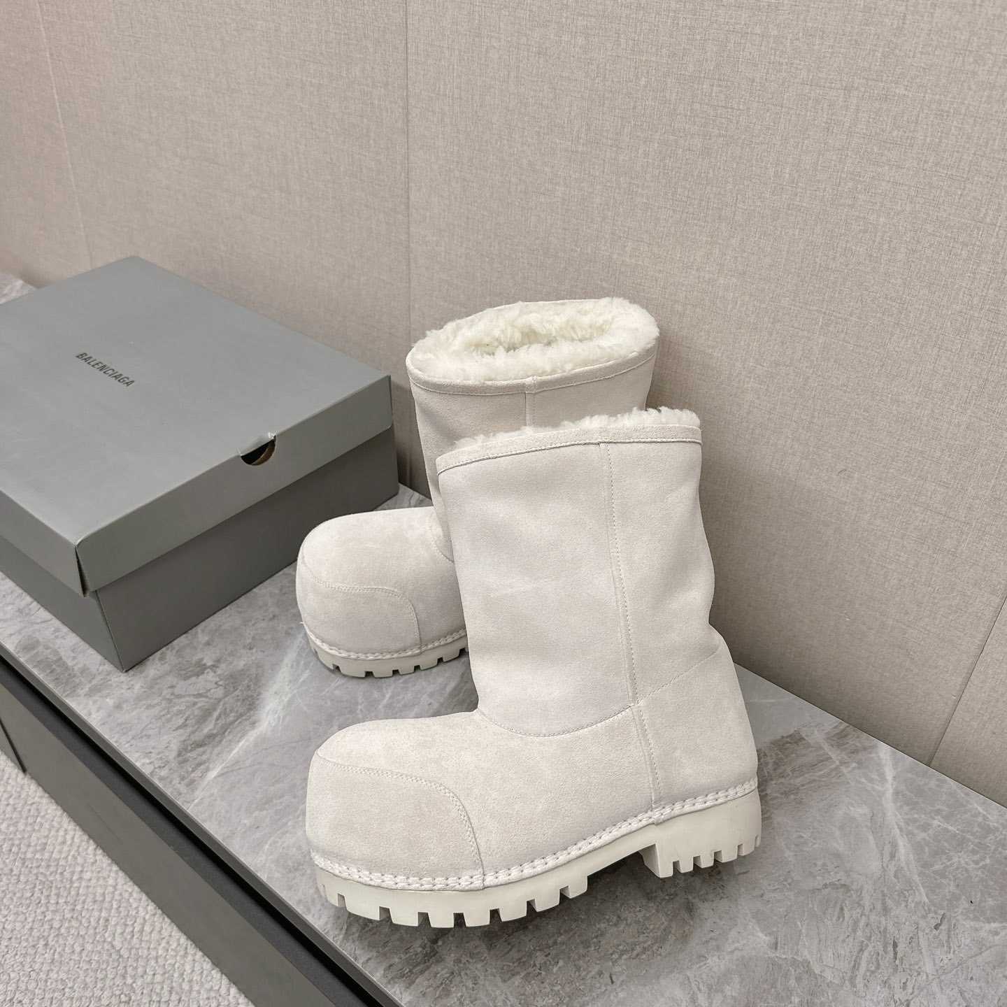 Balenciaga Alaska Fur High Boots - DesignerGu