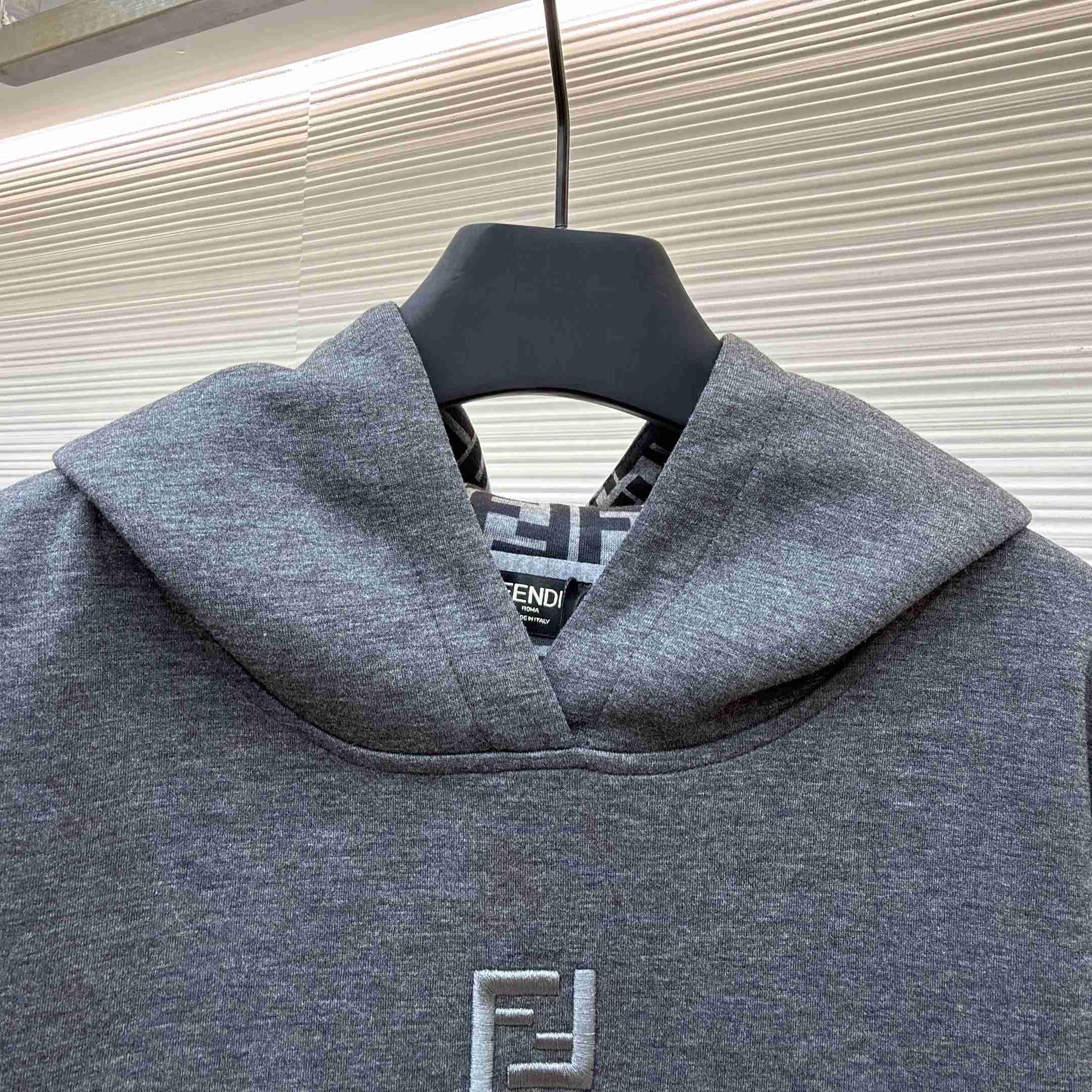 Fendi Dark Gray Cotton Sweatshirt - DesignerGu