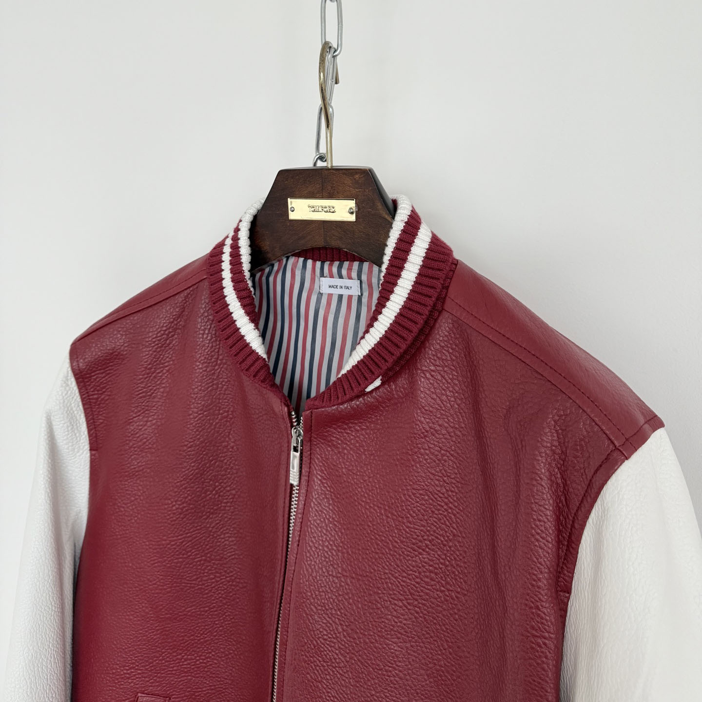Thom Browne 4-bar Leather Bomber Jacket - DesignerGu