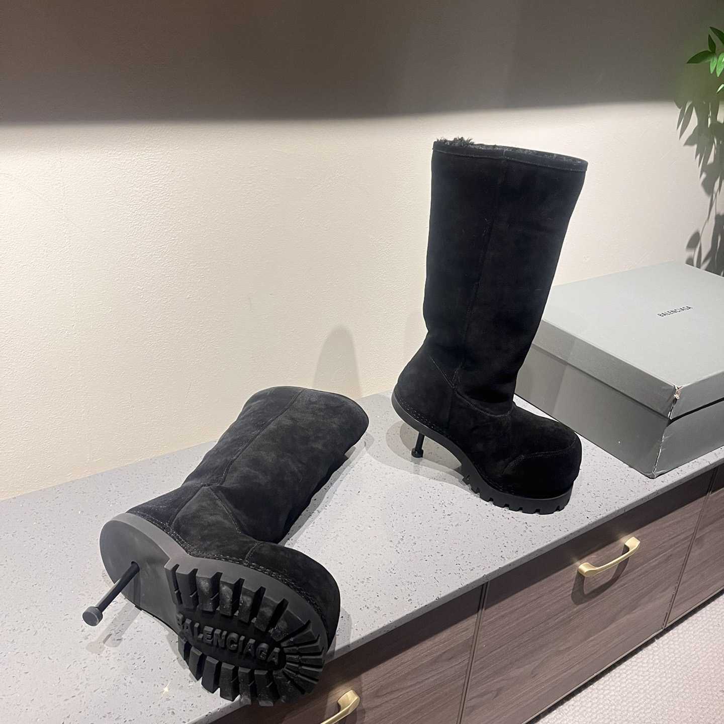 Balenciaga Alaska Fur High Boots - DesignerGu