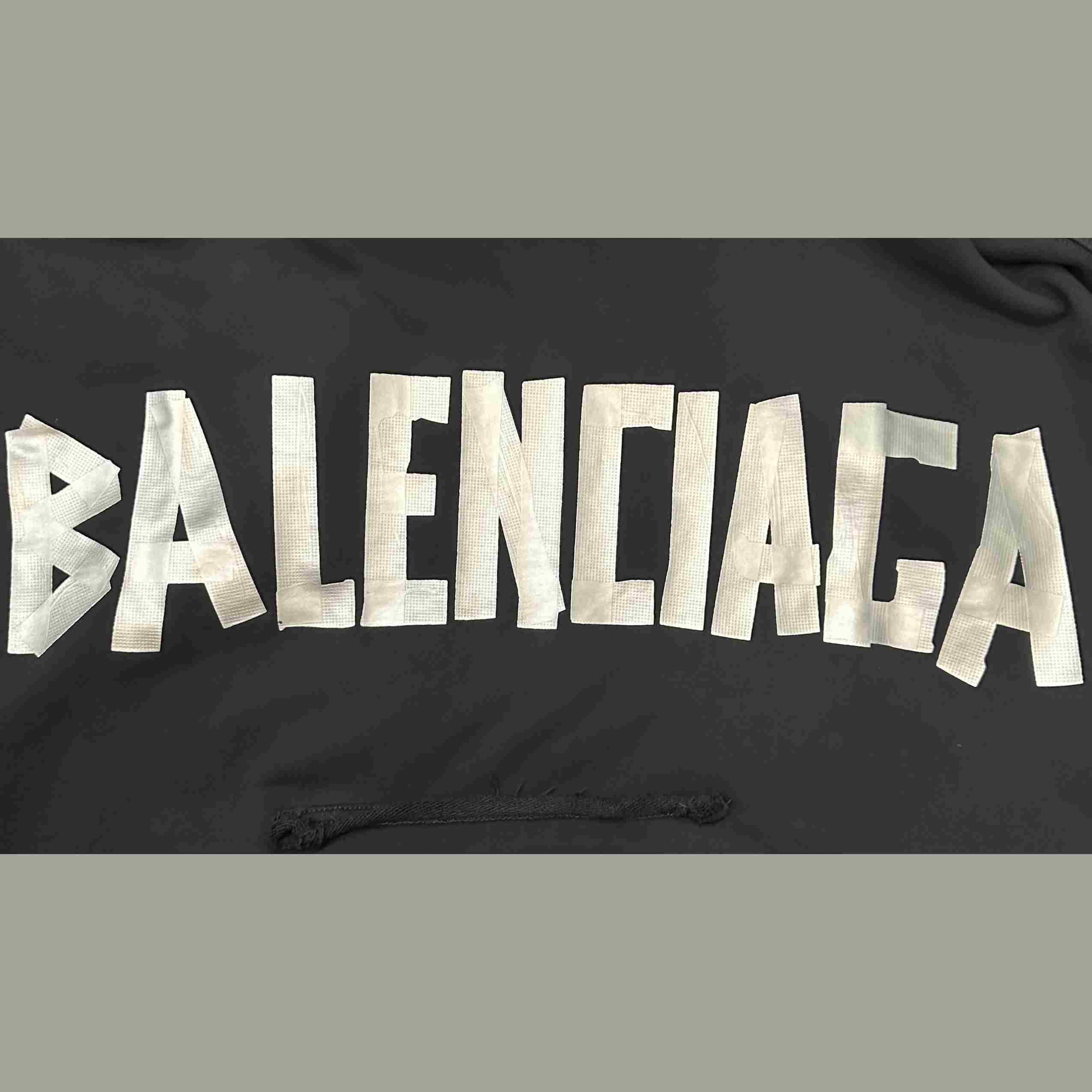 Balenciaga Tape Type Ripped Hoodie - DesignerGu