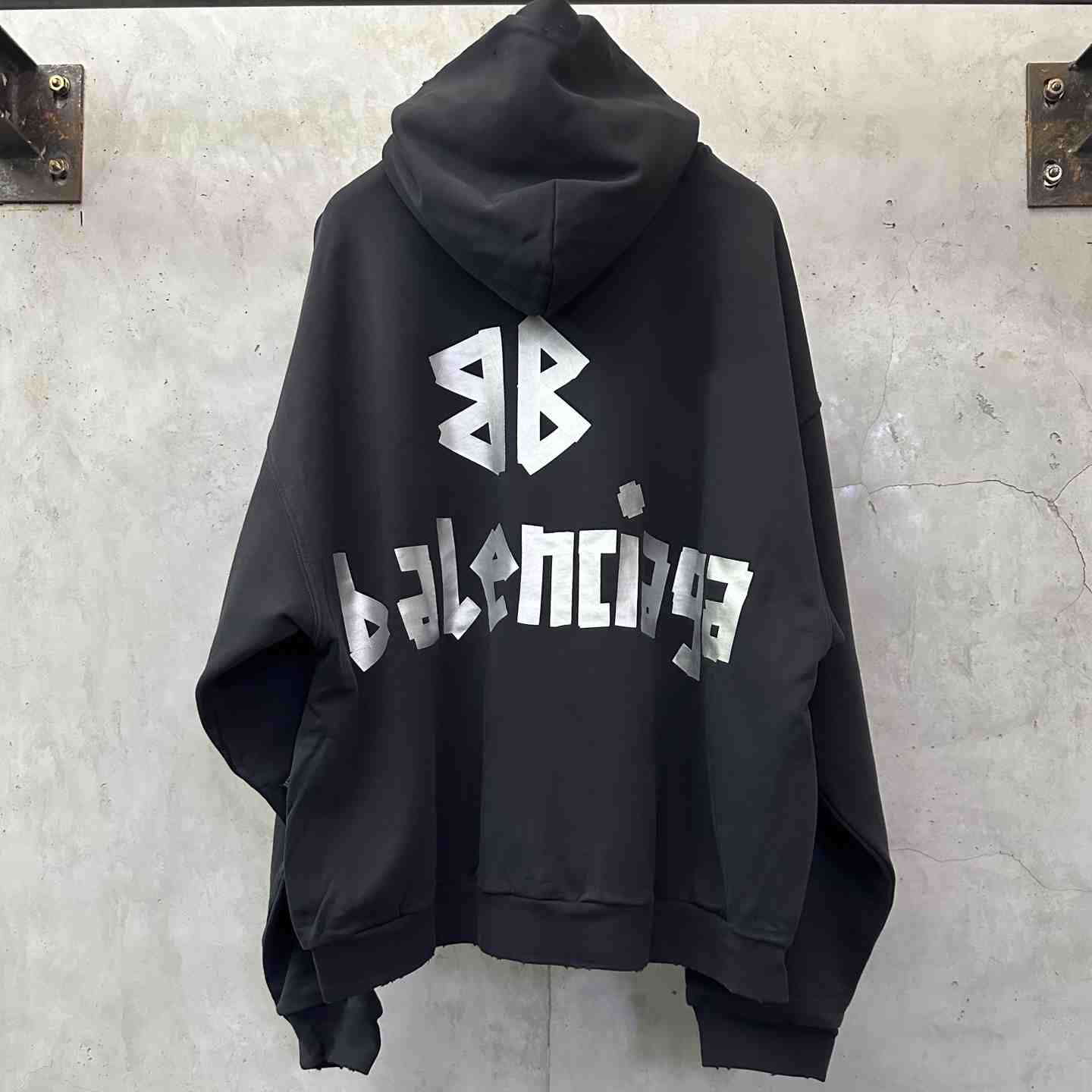 Balenciaga Tape Type Ripped Hoodie - DesignerGu