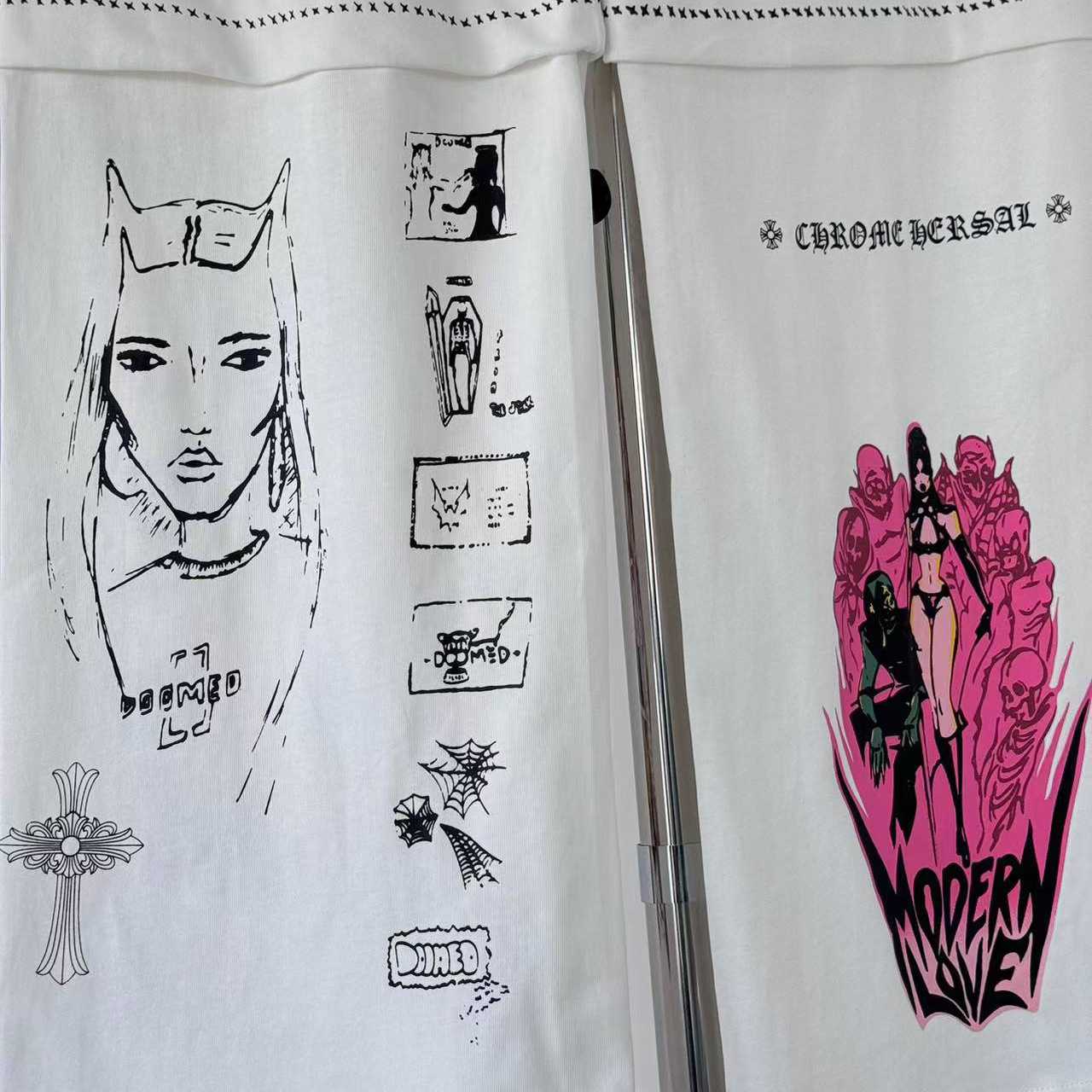 Chrome Hearts - x Deadly Doll White Comic Print Pants - DesignerGu