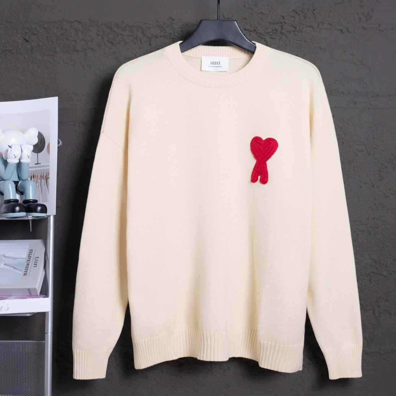 AMI Paris Ami De Coeur Patch Sweater - DesignerGu