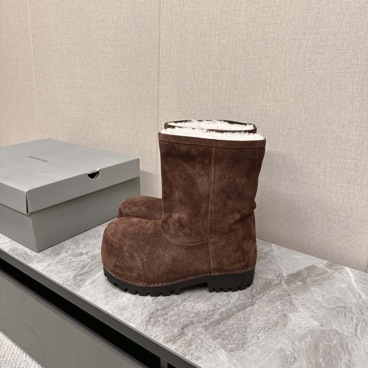 Balenciaga Alaska Fur High Boots - DesignerGu