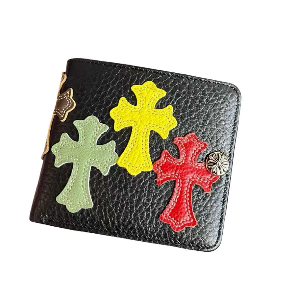 Chrome Heart Leather Cross Wallet - DesignerGu
