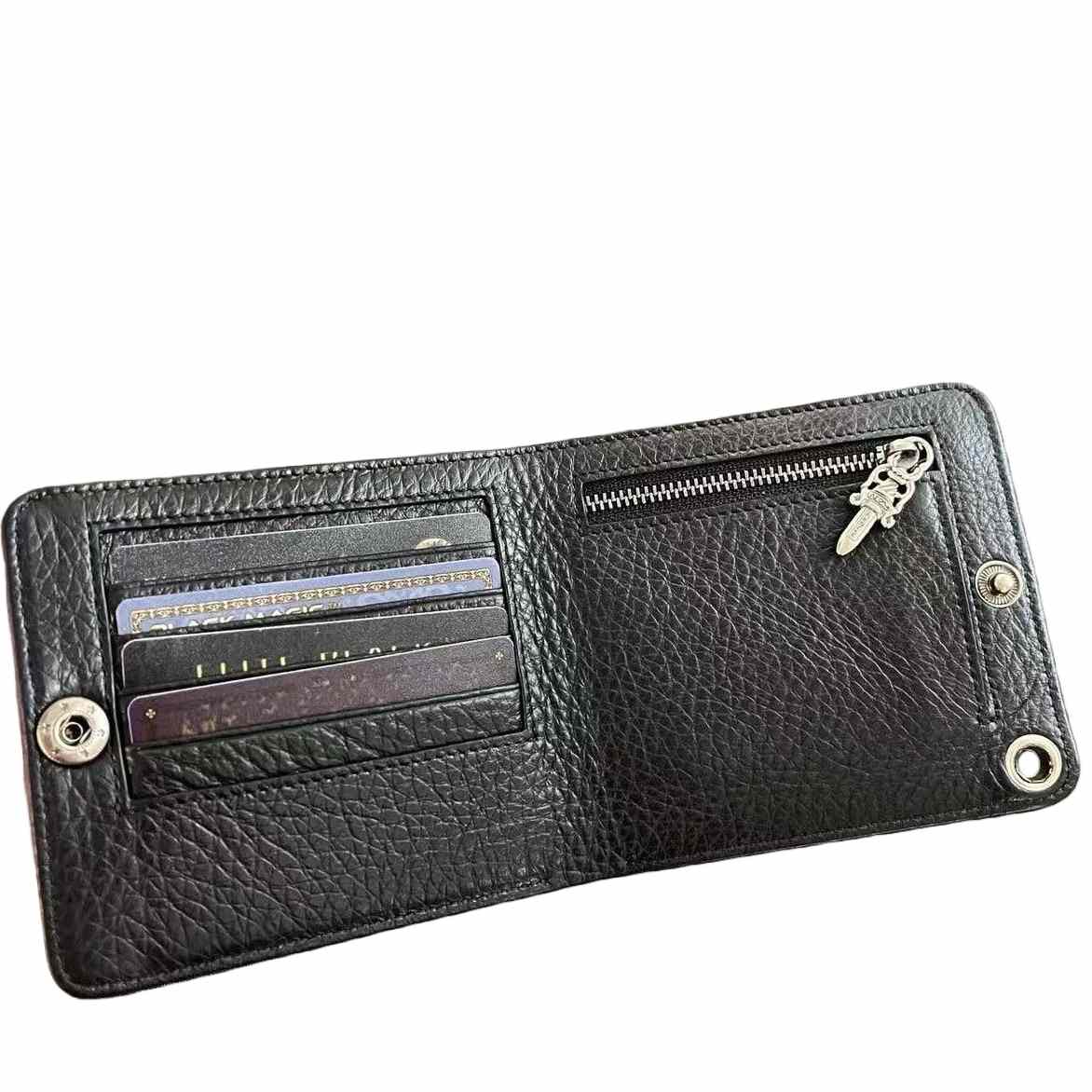 Chrome Heart Leather Cross Wallet - DesignerGu