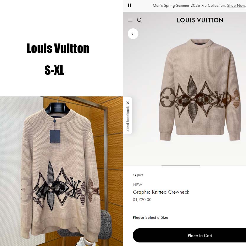 Louis Vuitton Graphic Knitted Crewneck   1AJBVT - DesignerGu