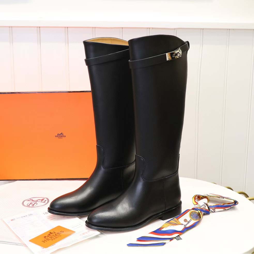 Hermès Jumping Leather Riding Boots - DesignerGu