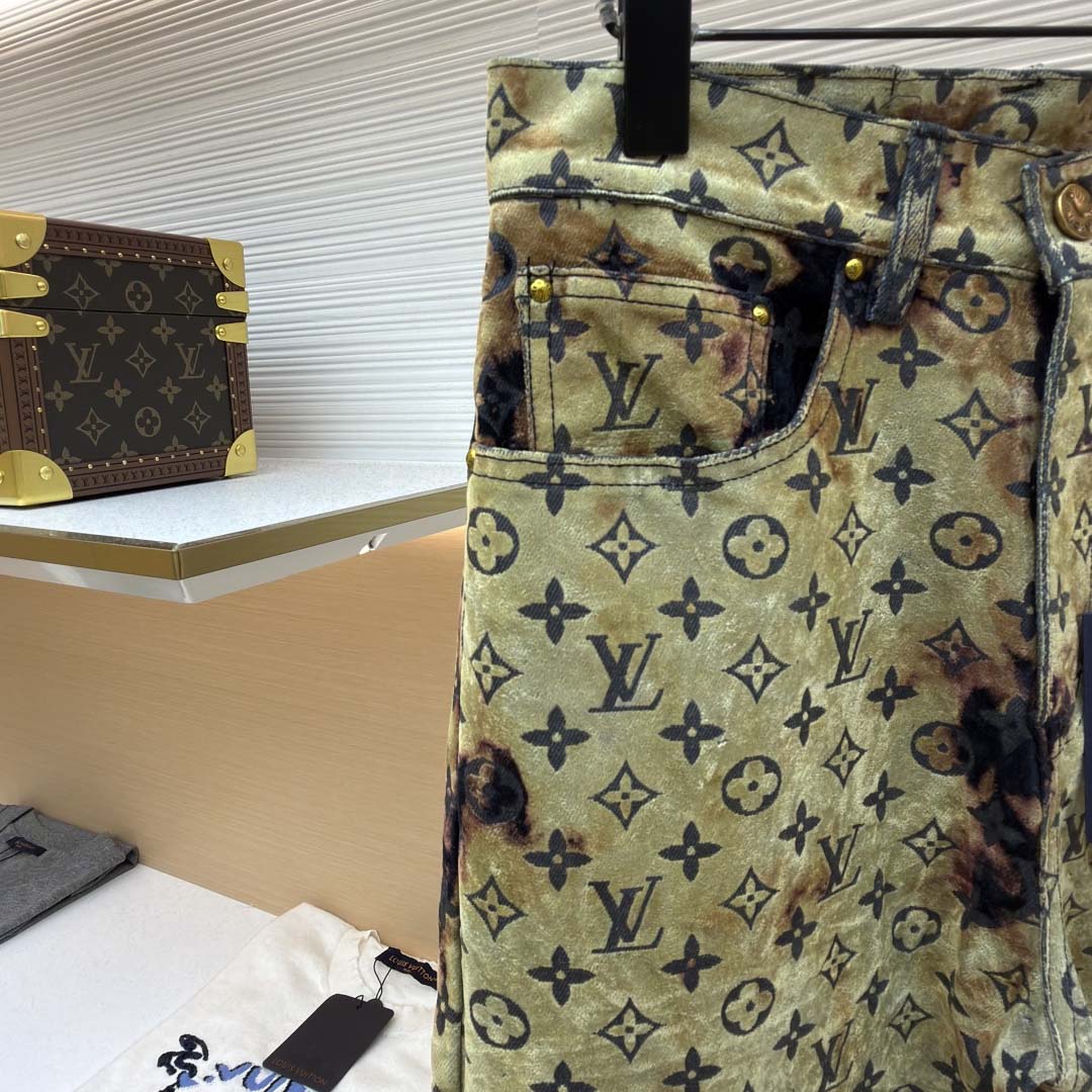 Louis Vuitton Monogram Bleached Denim Pants  - DesignerGu