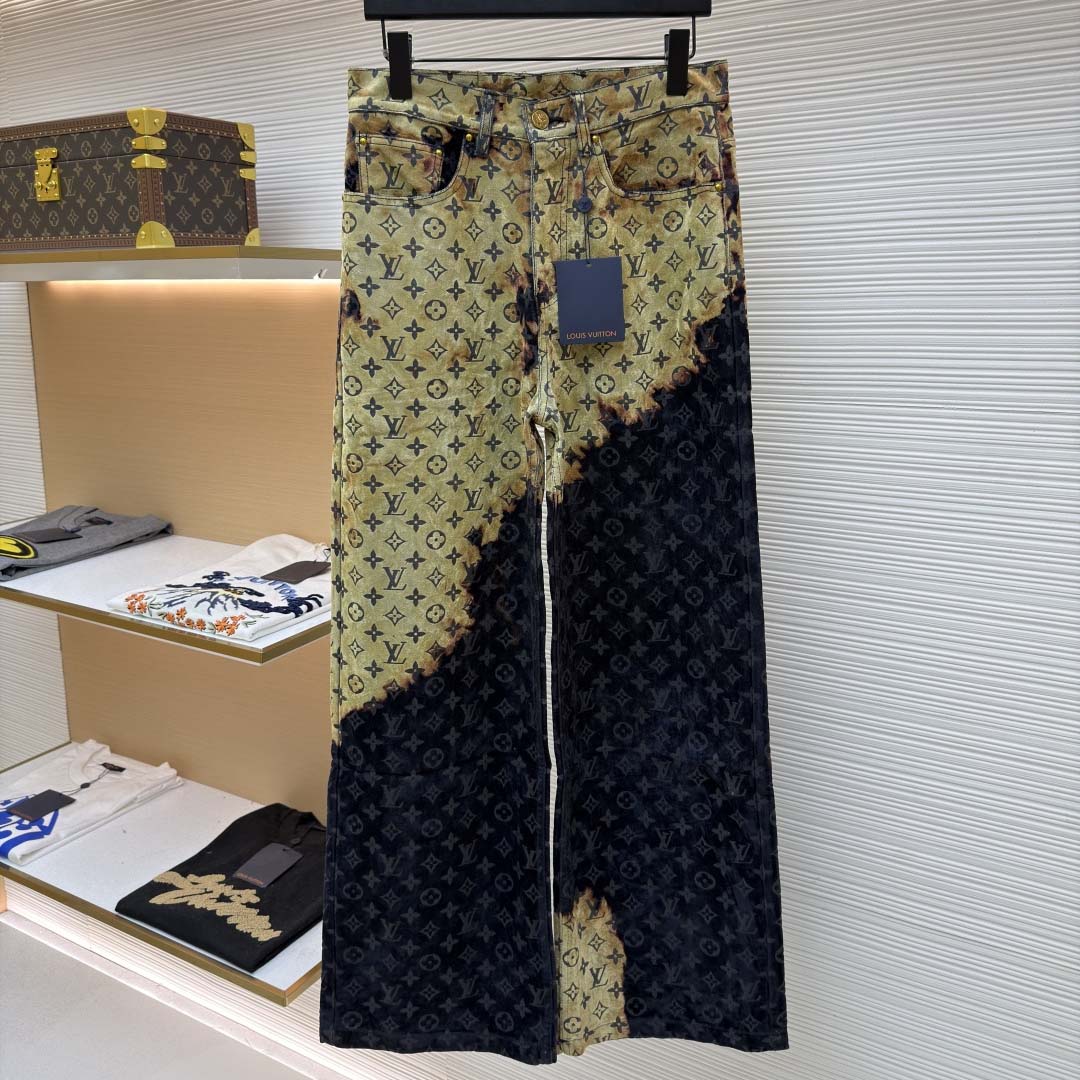 Louis Vuitton Monogram Bleached Denim Pants  - DesignerGu