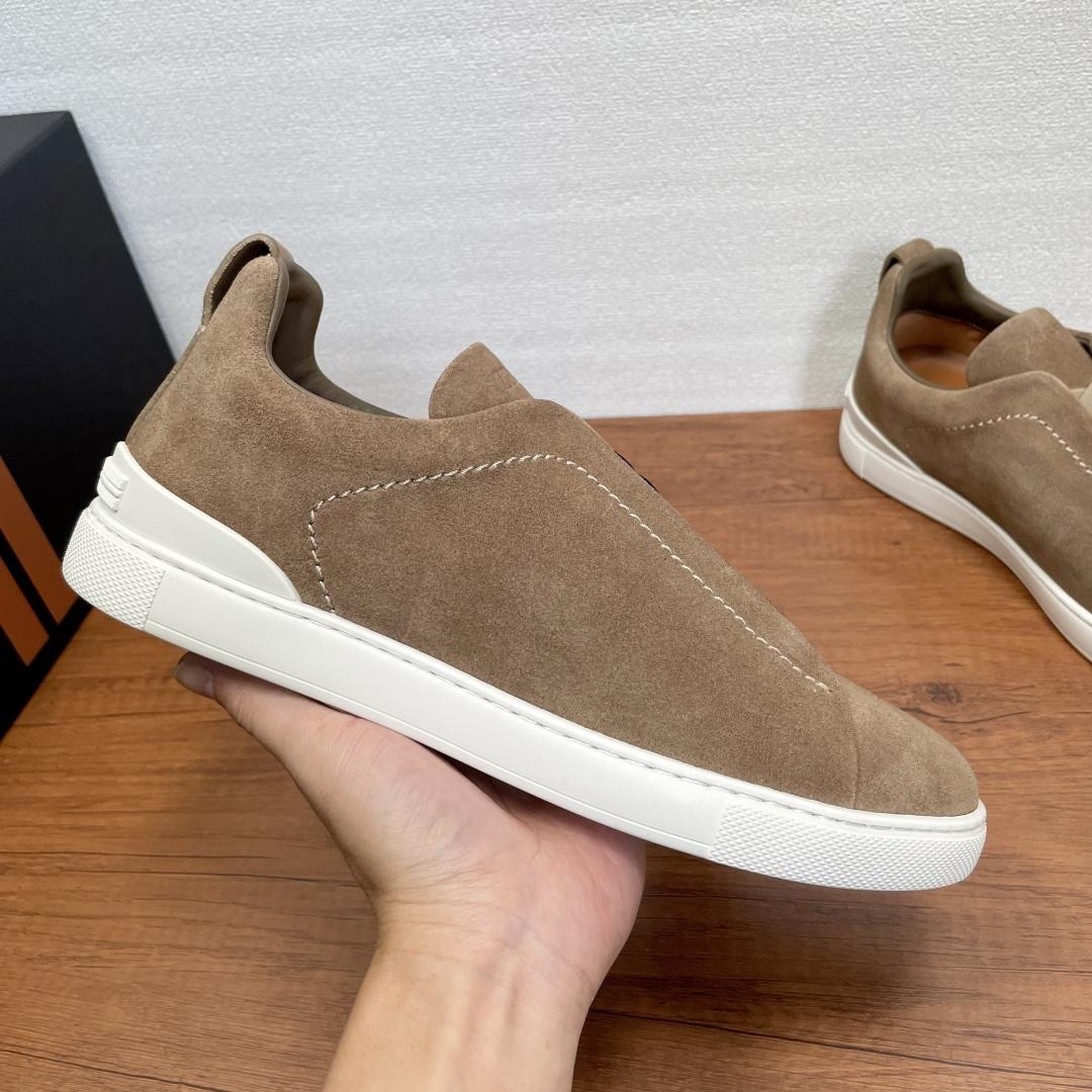 Zegna Suede Triple Stitch™ Sneakers - DesignerGu