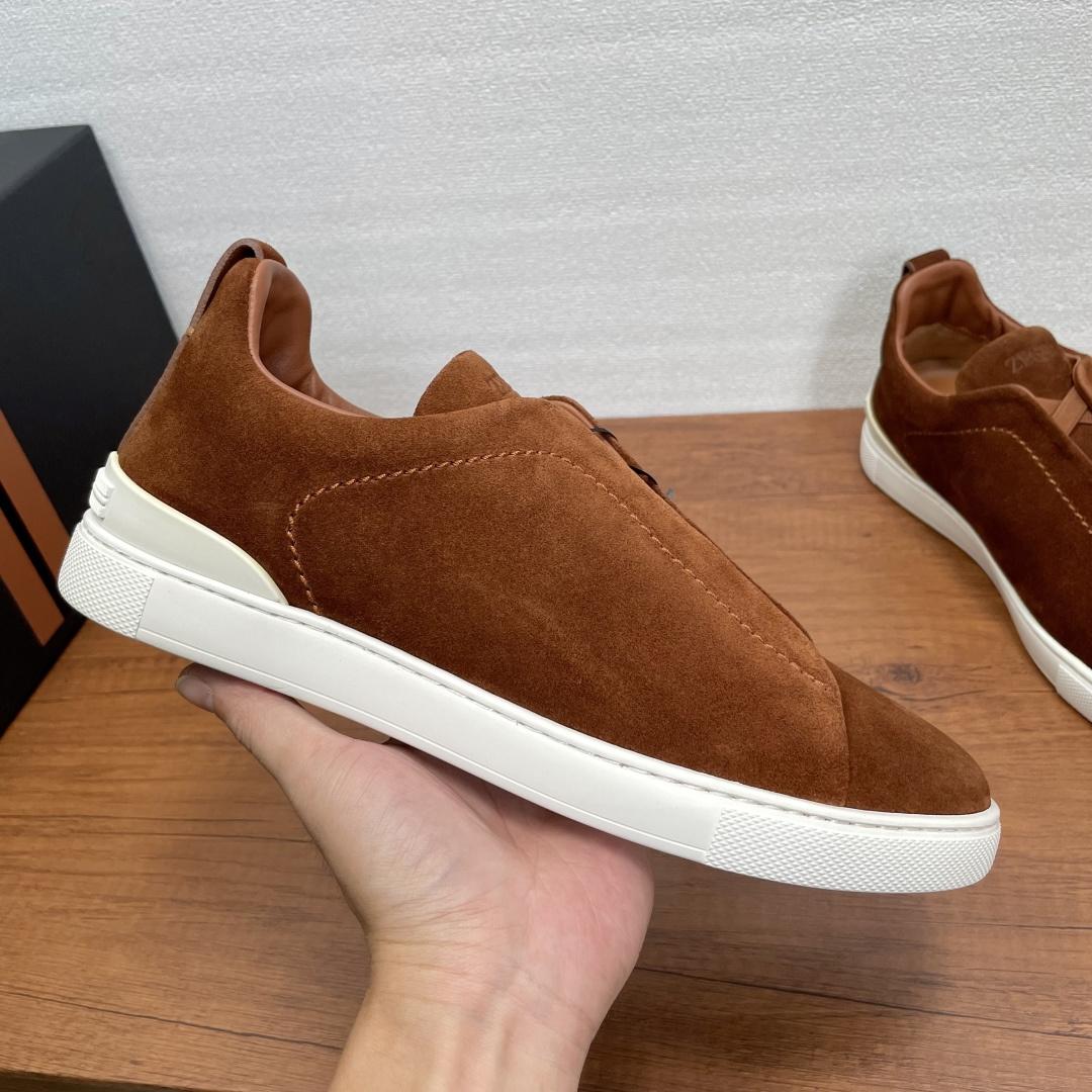 Zegna Suede Triple Stitch™ Sneakers - DesignerGu
