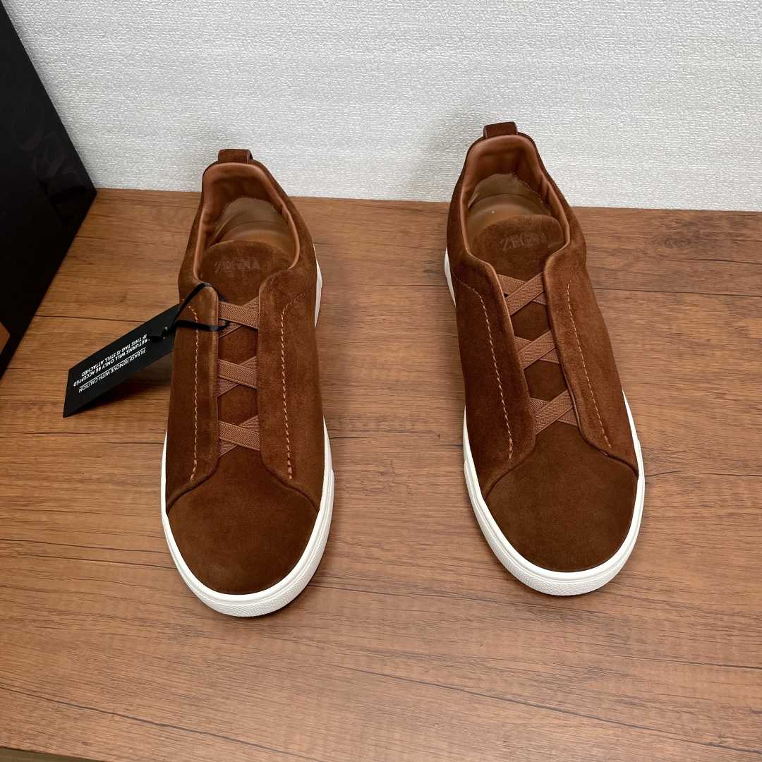 Zegna Suede Triple Stitch™ Sneakers - DesignerGu