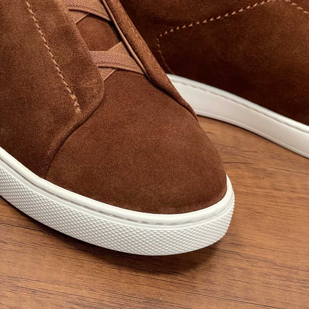 Zegna Suede Triple Stitch™ Sneakers - DesignerGu