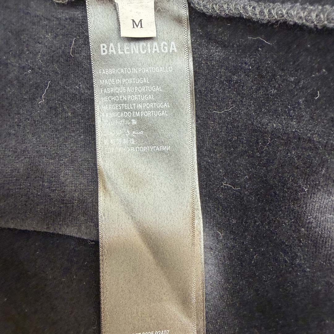 Balenciaga 3B Sports Icon Zip-Up Hoodie In Washed Black - DesignerGu