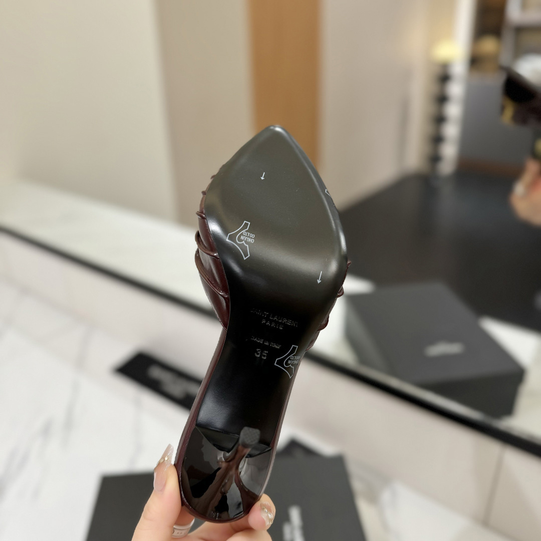 Saint Laurent Babylone Mules In Smooth Leather  - DesignerGu