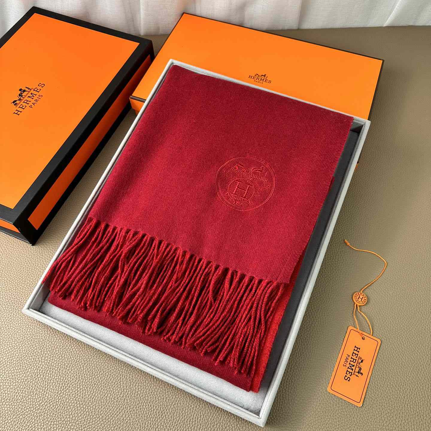 Hermès double-sided cashwool scarf - DesignerGu