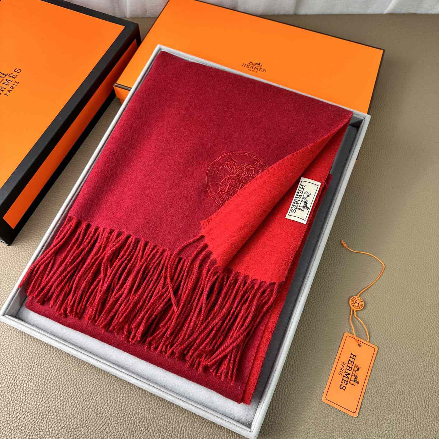 Hermès double-sided cashwool scarf - DesignerGu