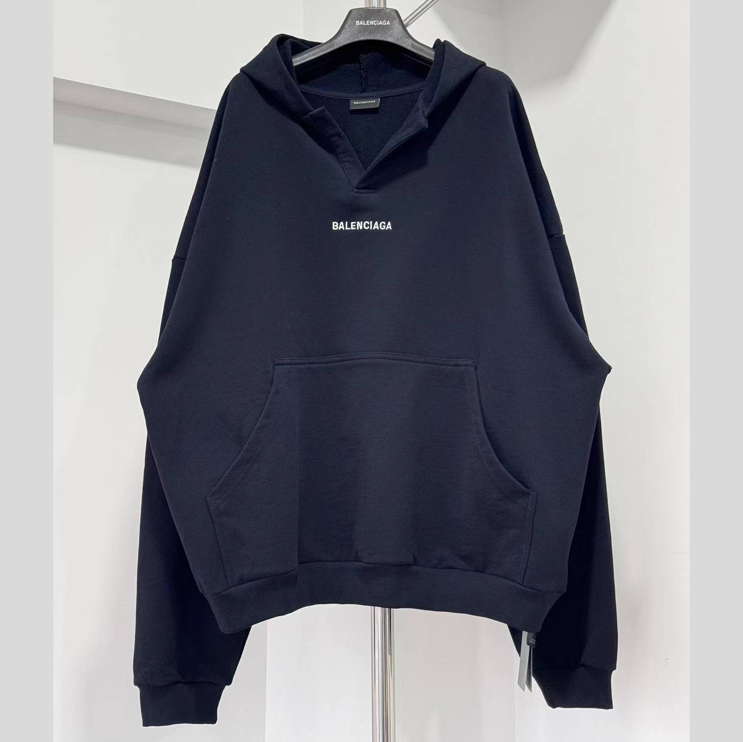 Balenciaga Logo-detail Cotton Hoodie - DesignerGu