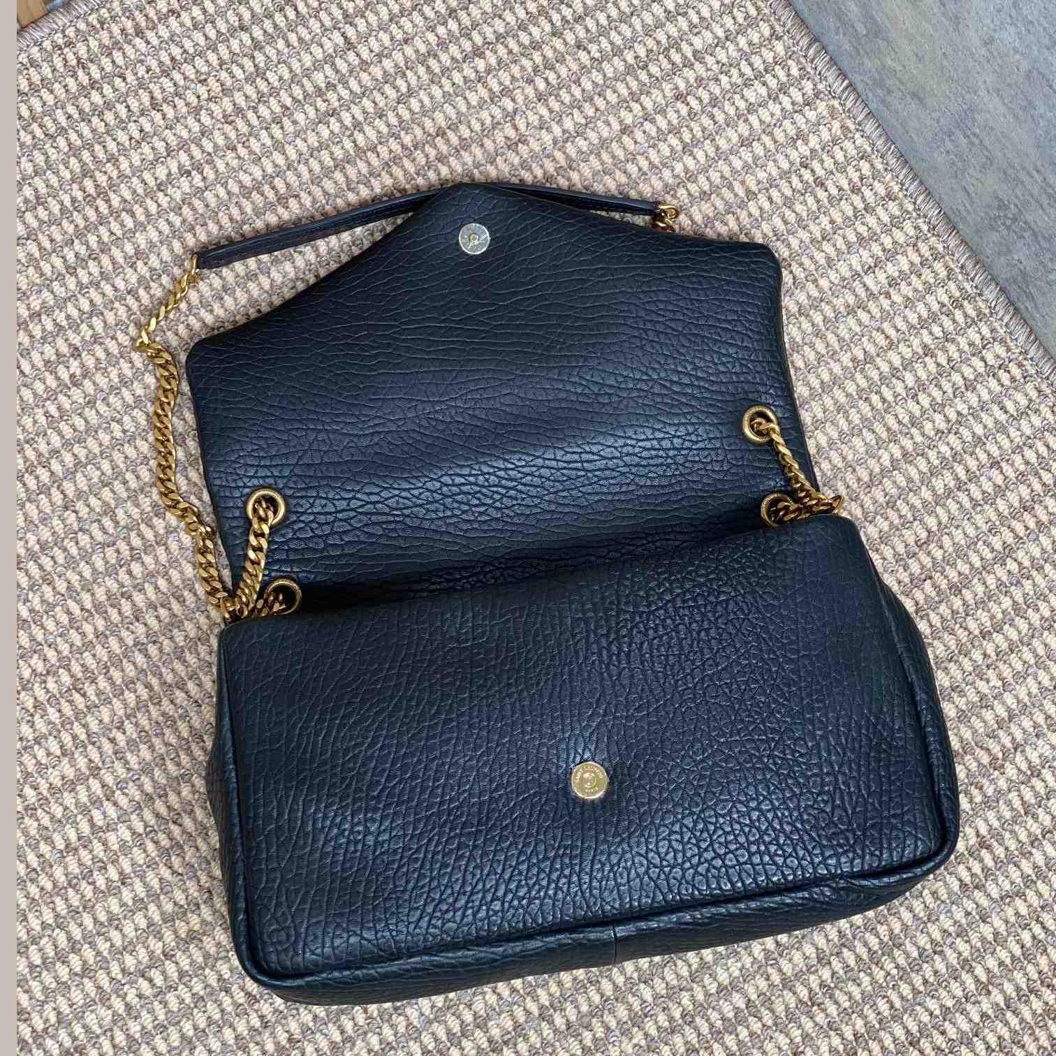 Saint Laurent Calypso Large In Grained Lambskin   - DesignerGu