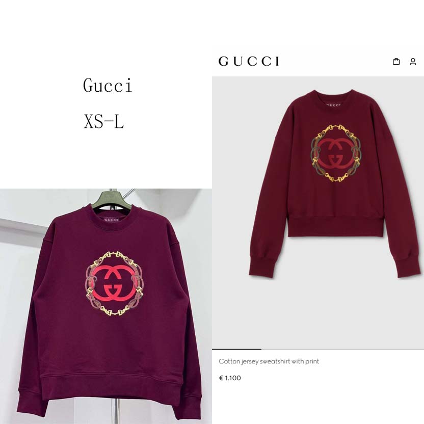 Gucci Cotton Jersey Sweatshirt With Print - DesignerGu