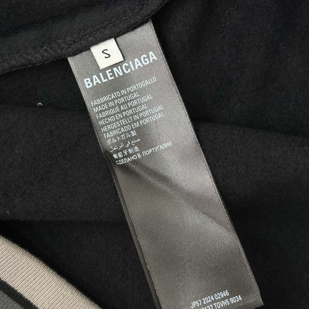 Balenciaga 3B Football Polo Hoodie In Black - DesignerGu