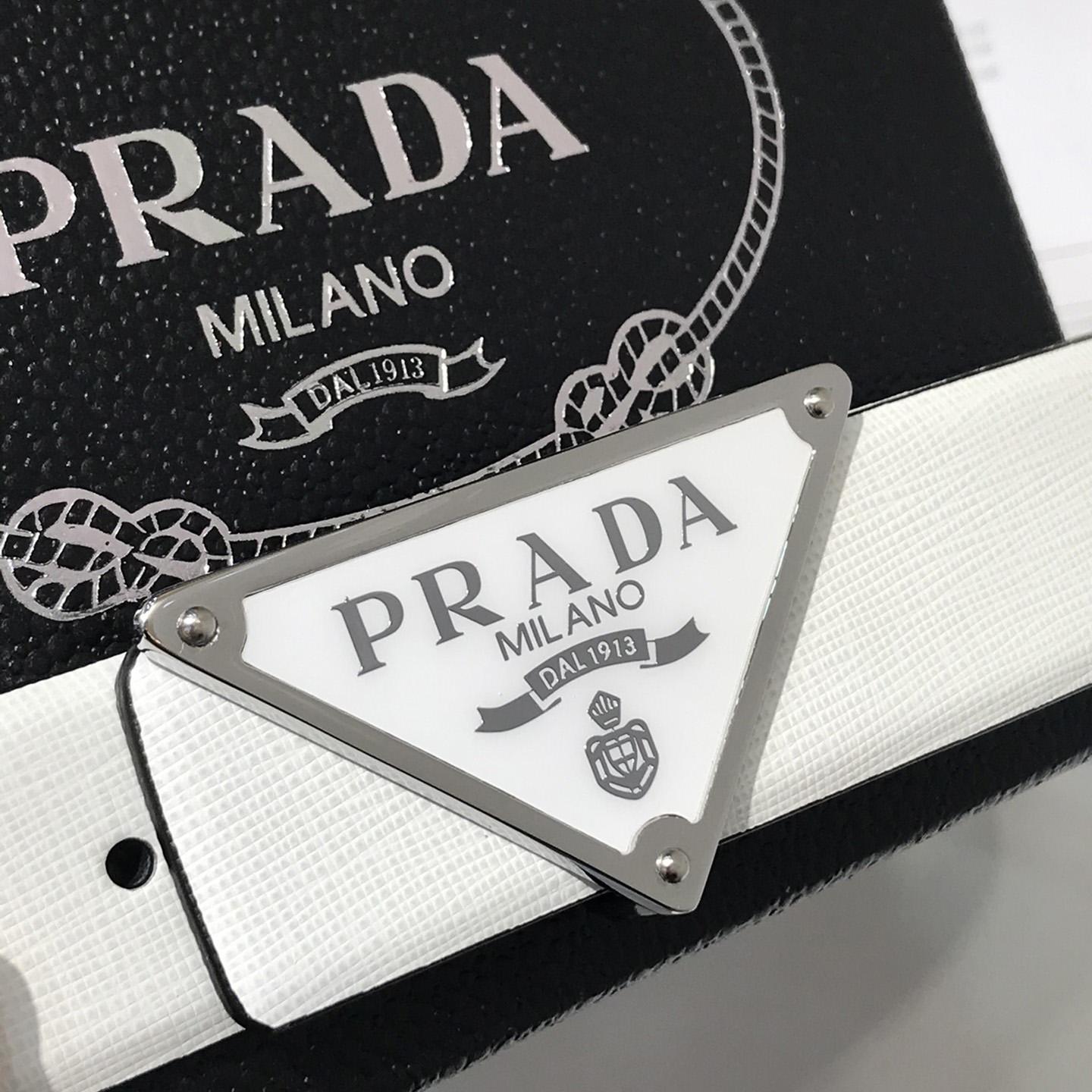 Prada Reversible Saffiano Leather Belt Strap - DesignerGu