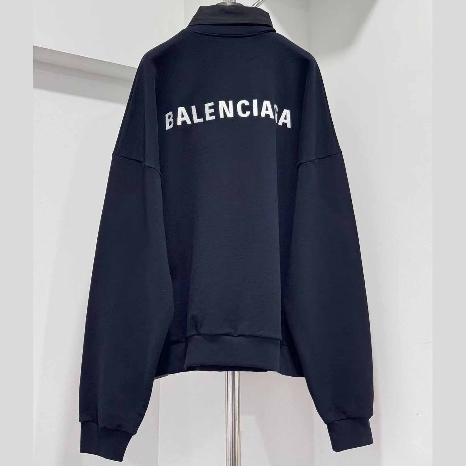 Balenciaga Back Shirt Collar Crewneck In Faded Black - DesignerGu