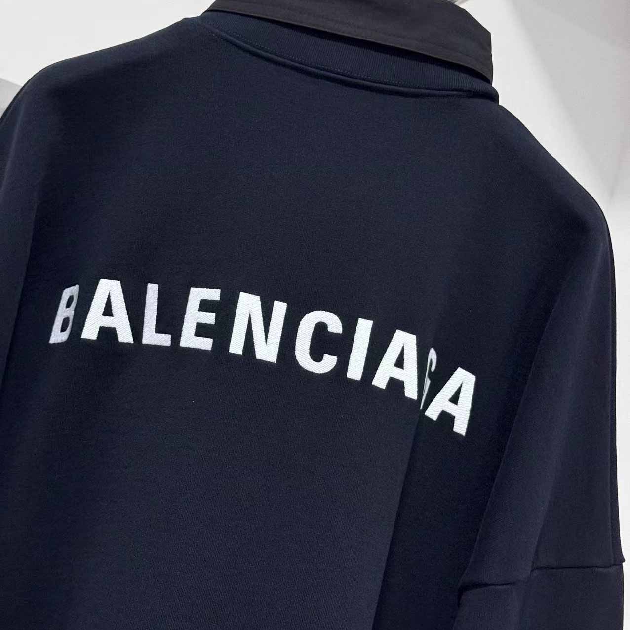 Balenciaga Back Shirt Collar Crewneck In Faded Black - DesignerGu