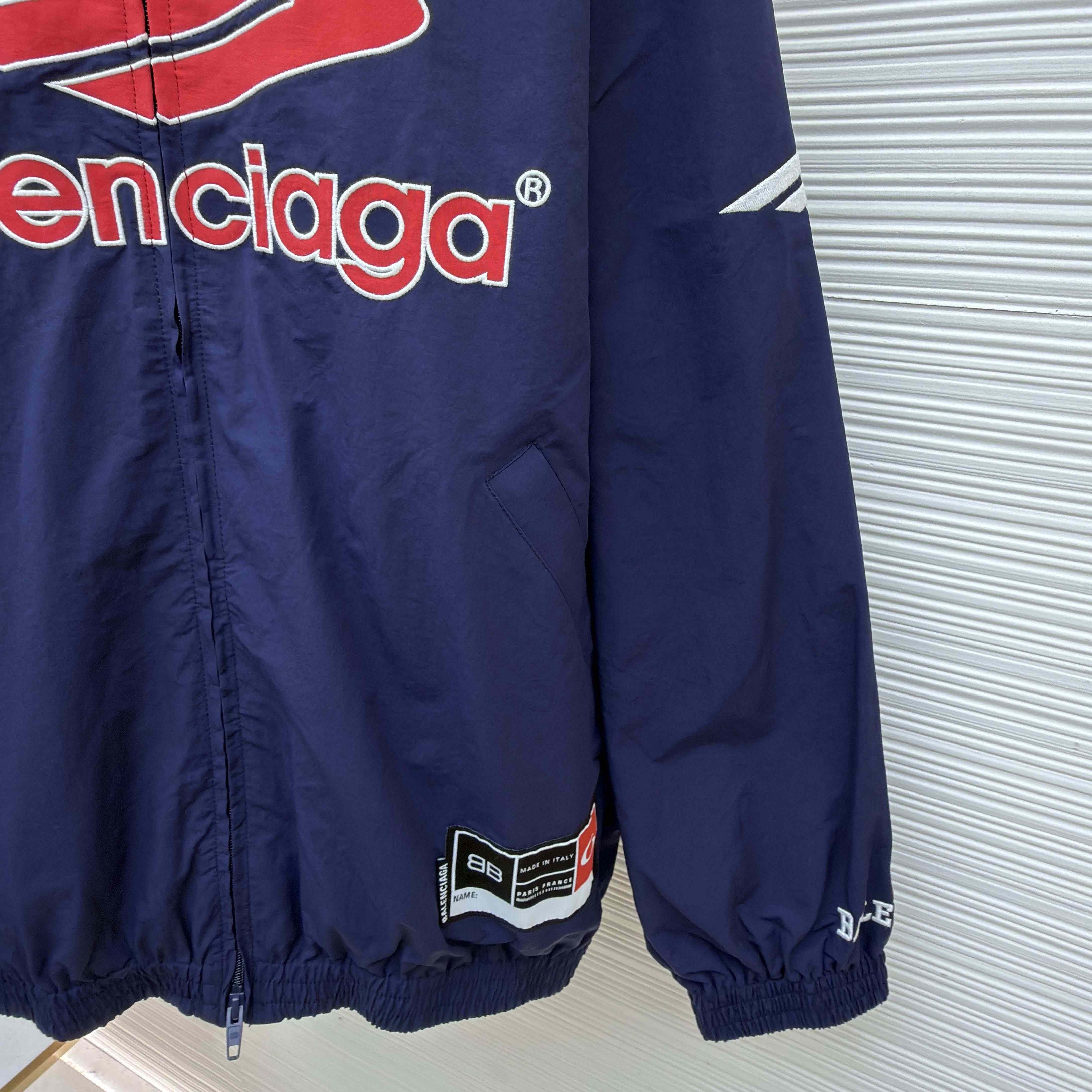 Balenciaga 3B Football Tracksuit Jacket In New Dark Navy - DesignerGu