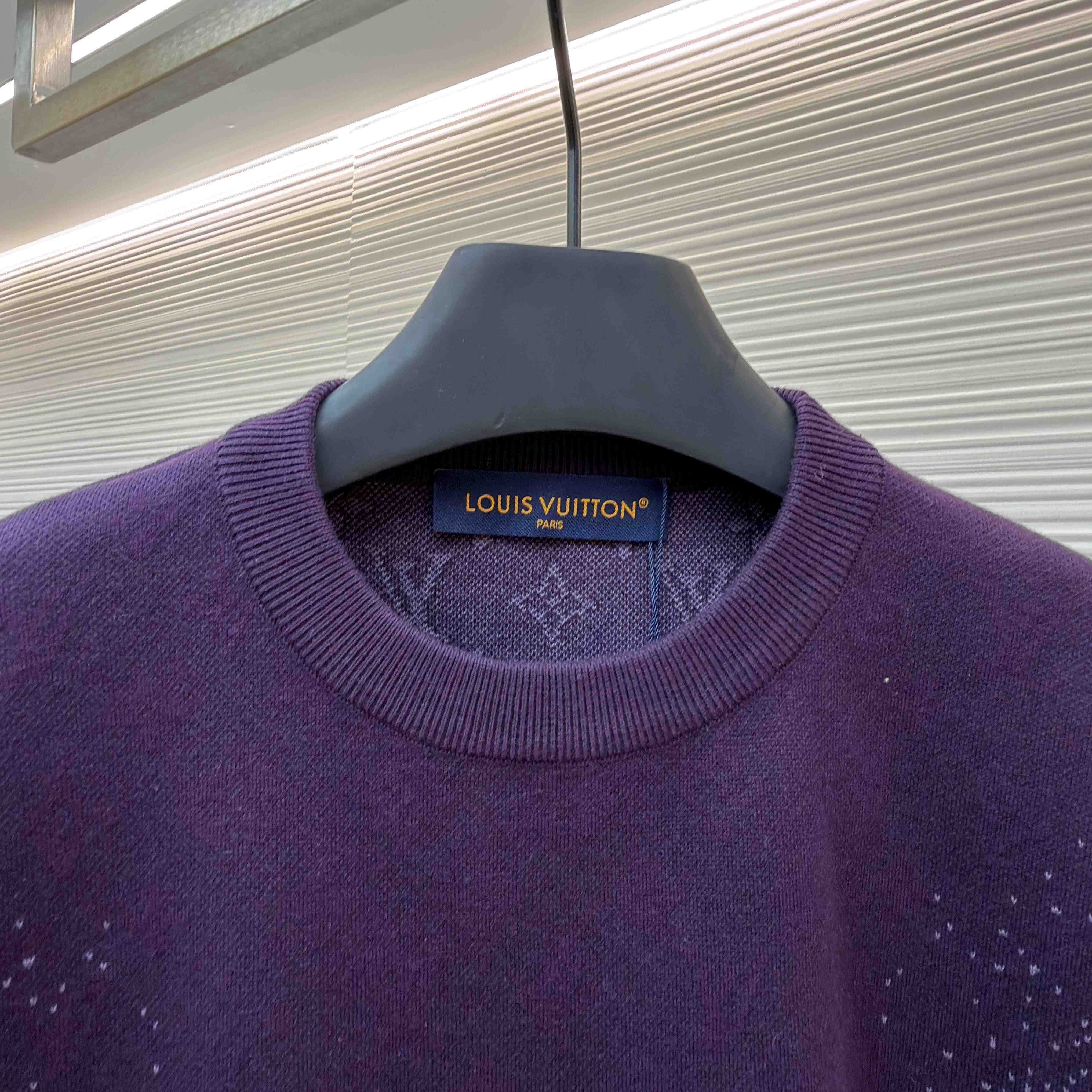  Louis Vuitton Monogram Jacquard Short-Sleeved Crewneck      1AJTV8 - DesignerGu