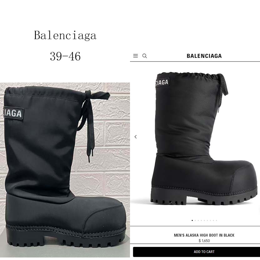 Balenciaga Alaska High Boot In Black Nylon - DesignerGu