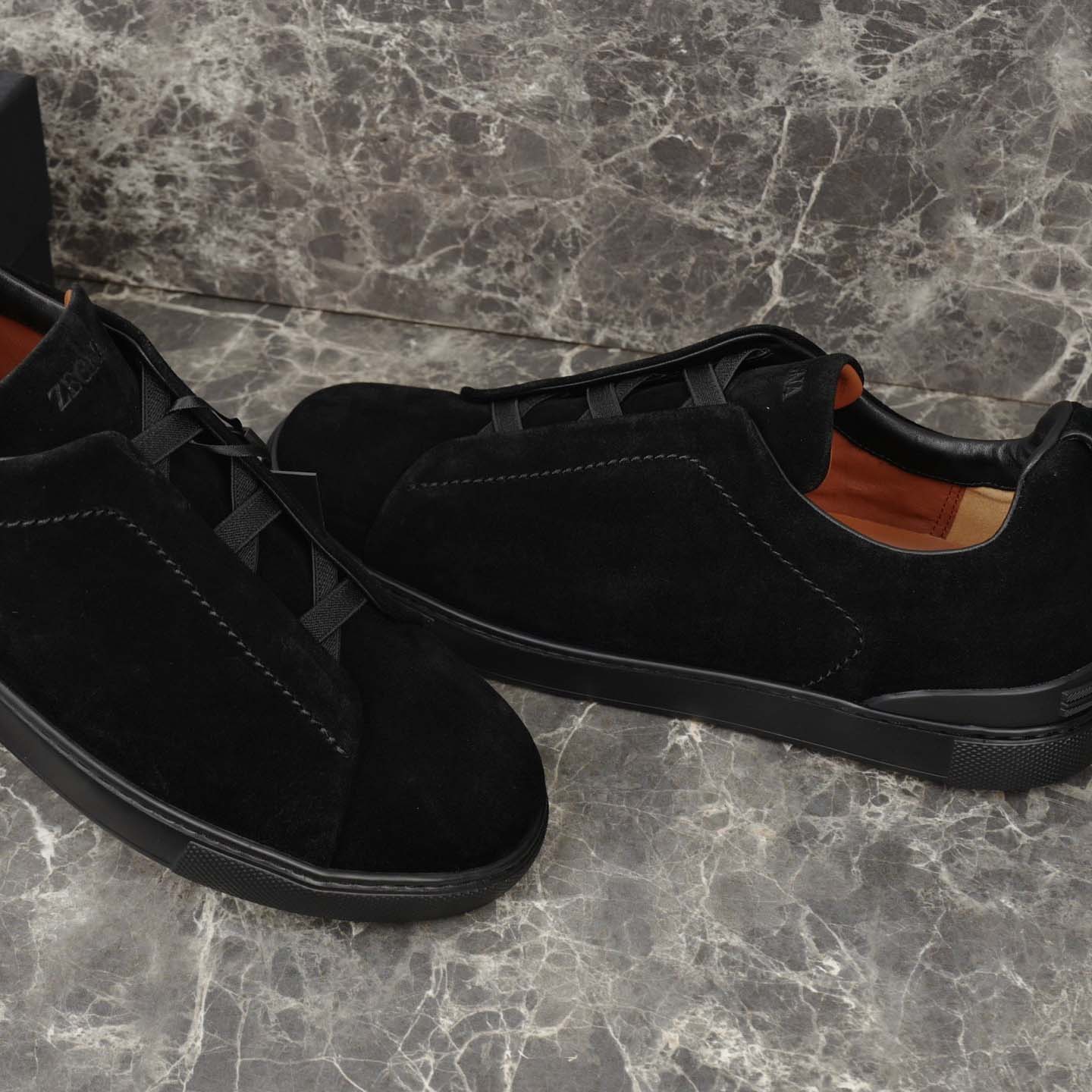 Zegna Suede Triple Stitch™ Sneakers - DesignerGu