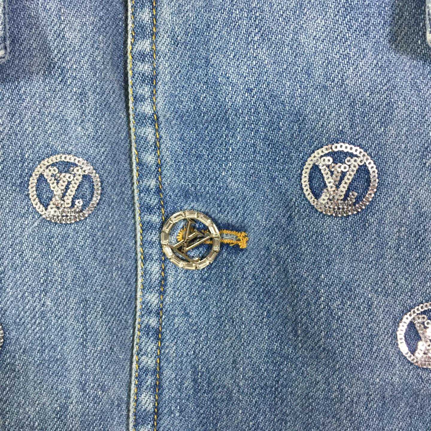 Louis Vuitton Sequin Signature Denim Jacket - DesignerGu