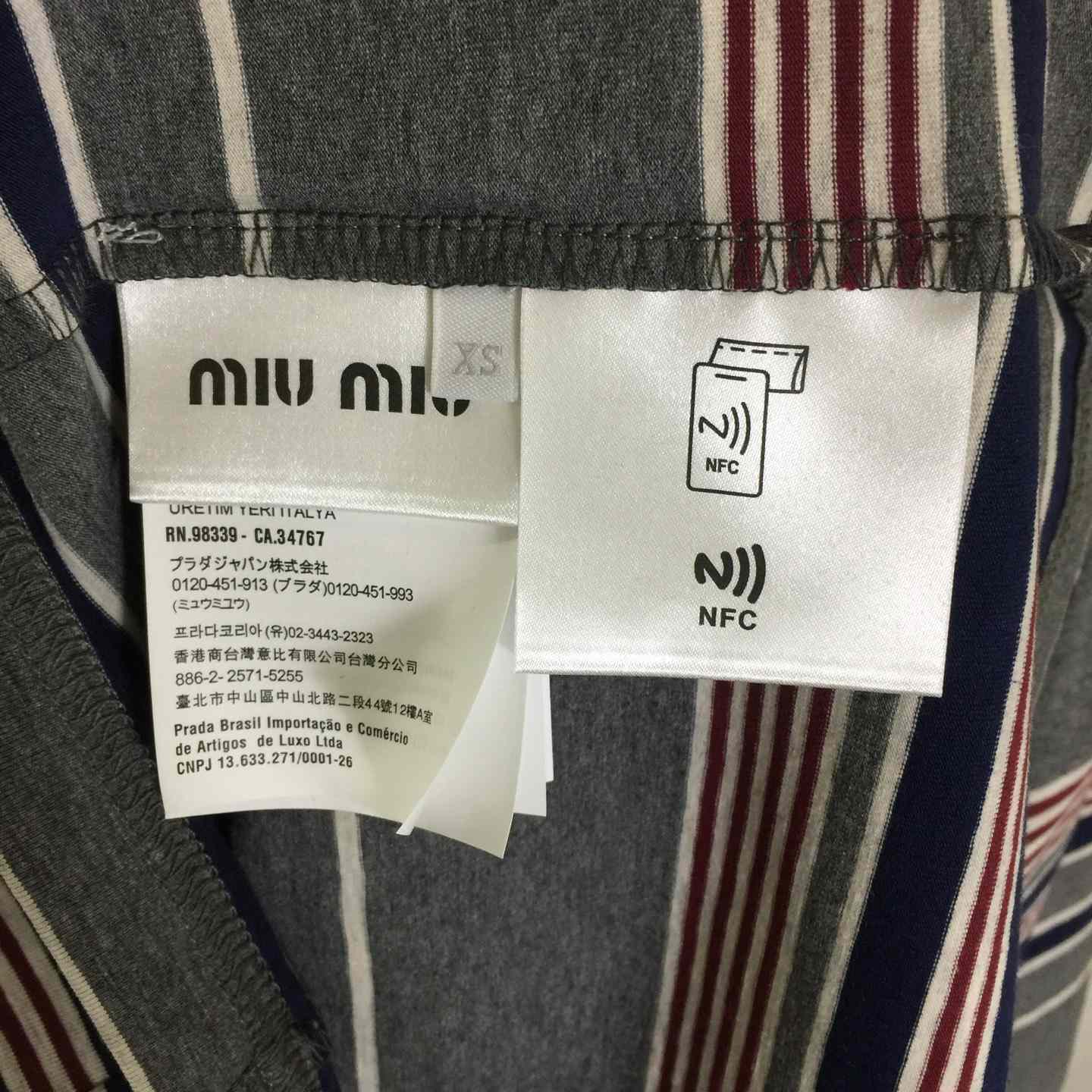 Miu Miu Striped Jersey T-shirt - DesignerGu
