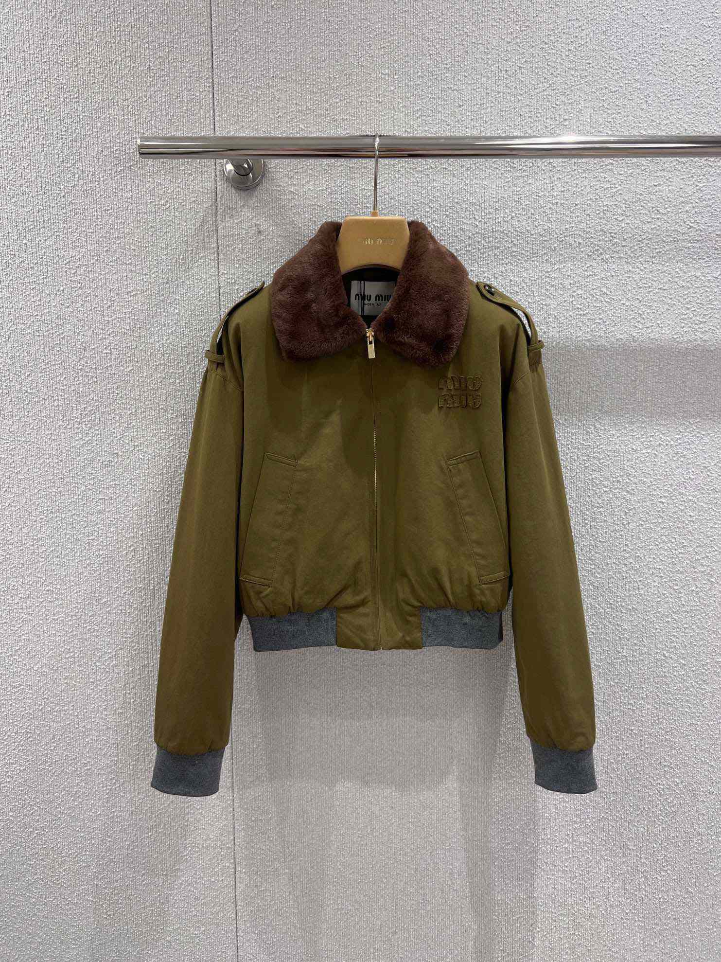 Miu Miu Cotton Satin Bomber Jacket - DesignerGu