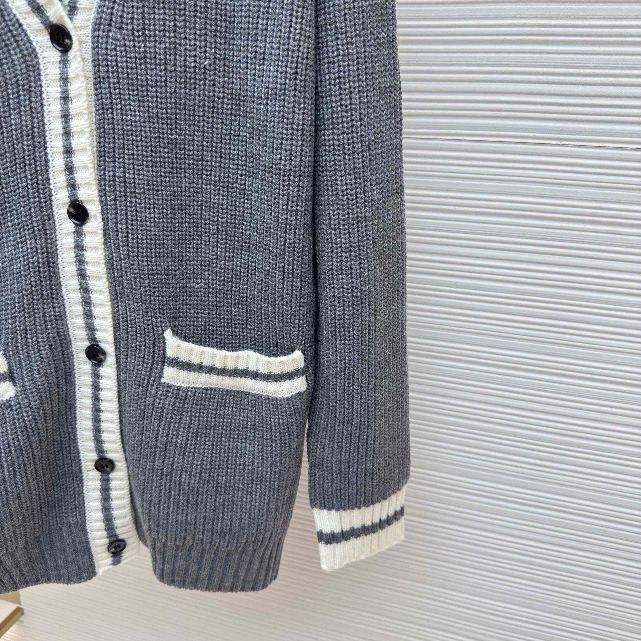 Miu Miu Ribbed Knit Wool And Cashmere Cardigan - DesignerGu