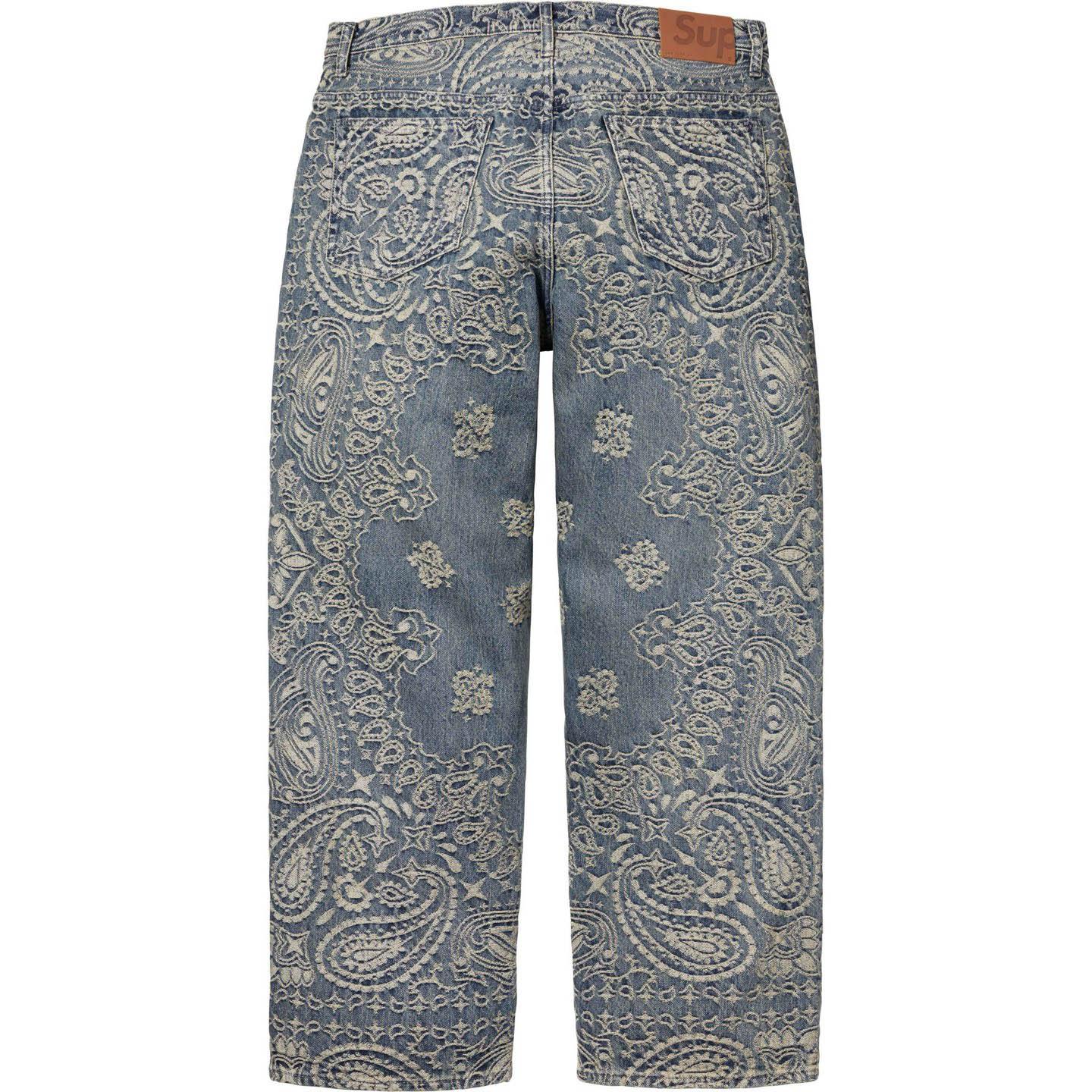 Supreme Bandana Jacquard Baggy Jean 'Blue' - DesignerGu