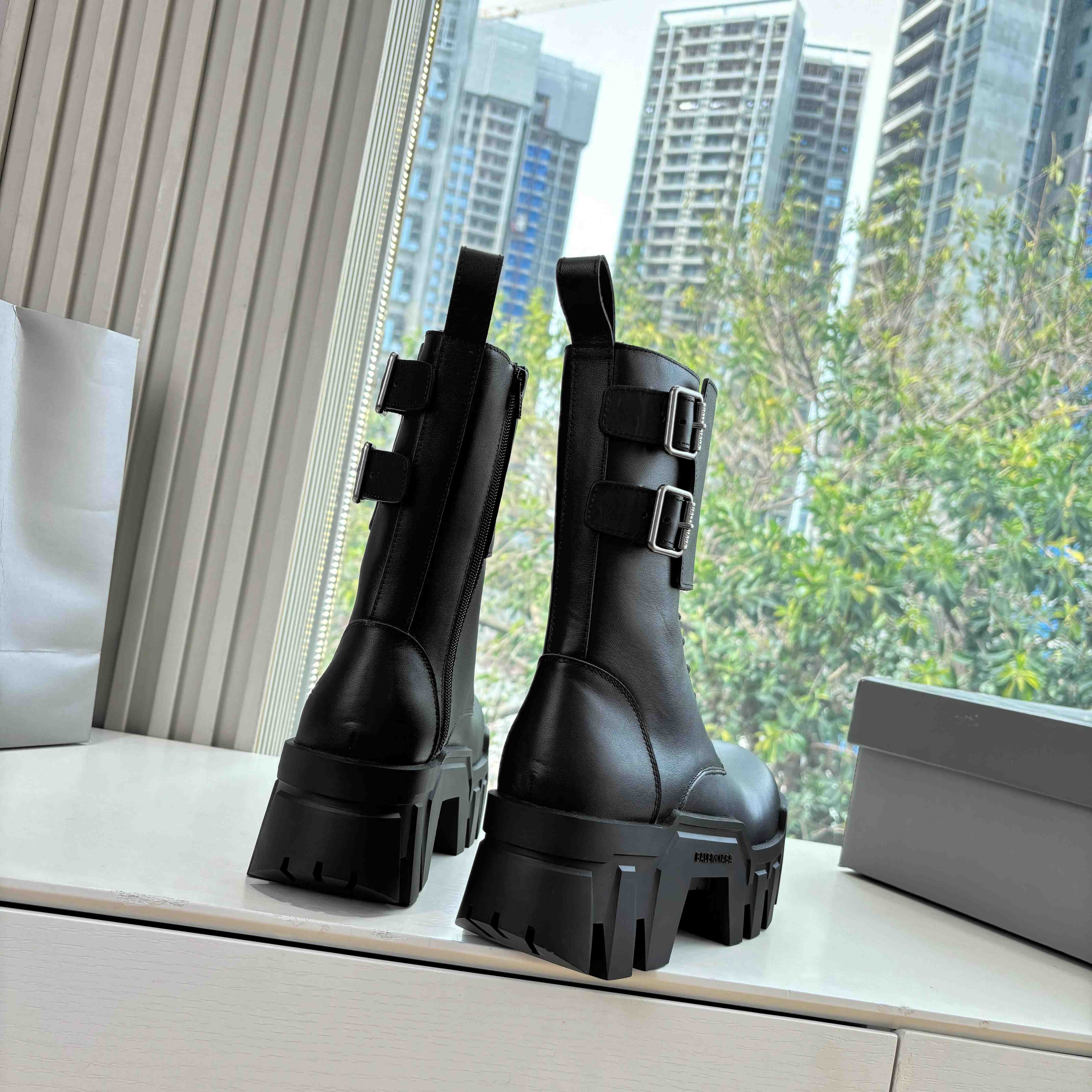 Balenciaga Bulldozer Combat Lace-Up Boot - DesignerGu