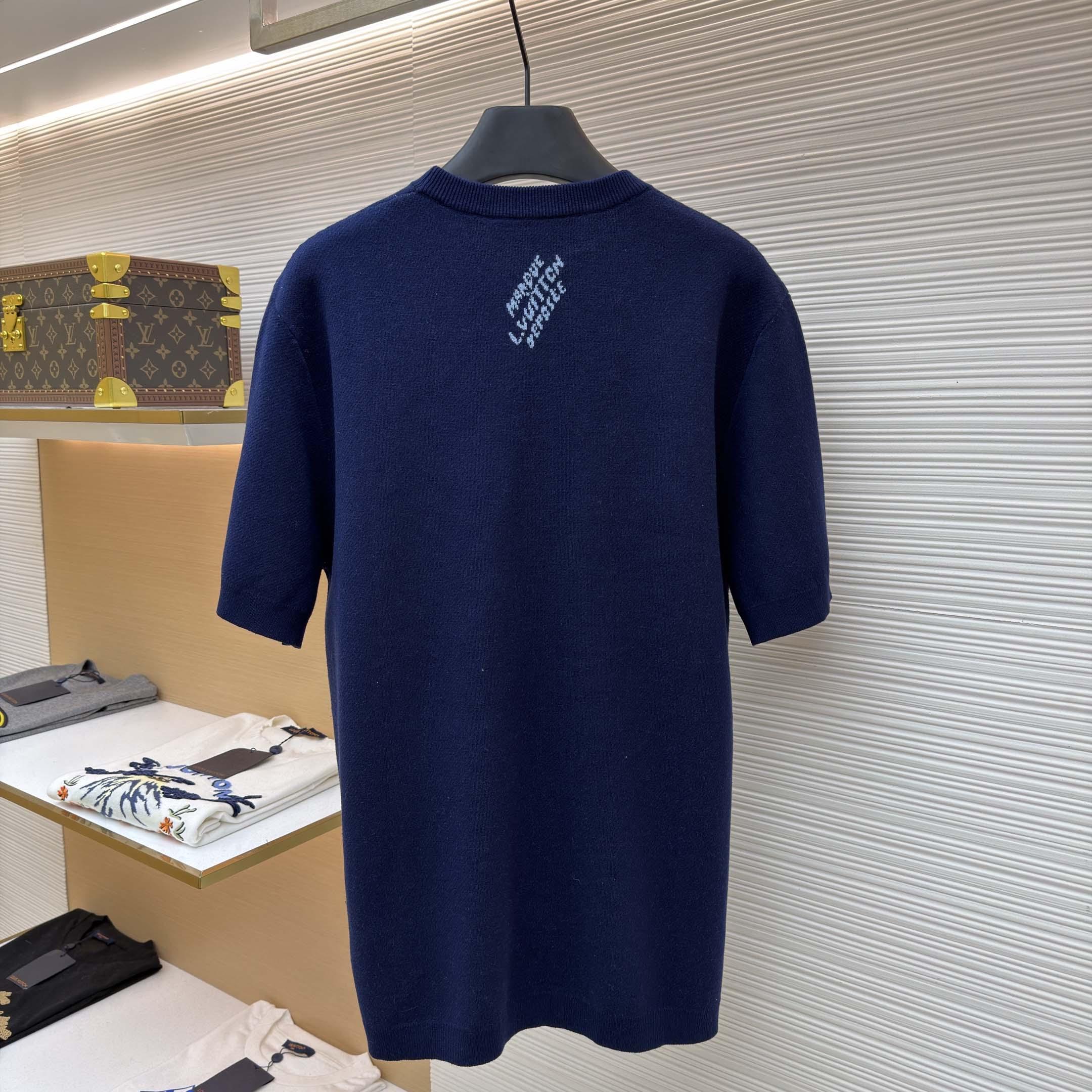 Louis Vuitton Short-Sleeved Jacquard Crewneck    1AJBVC - DesignerGu