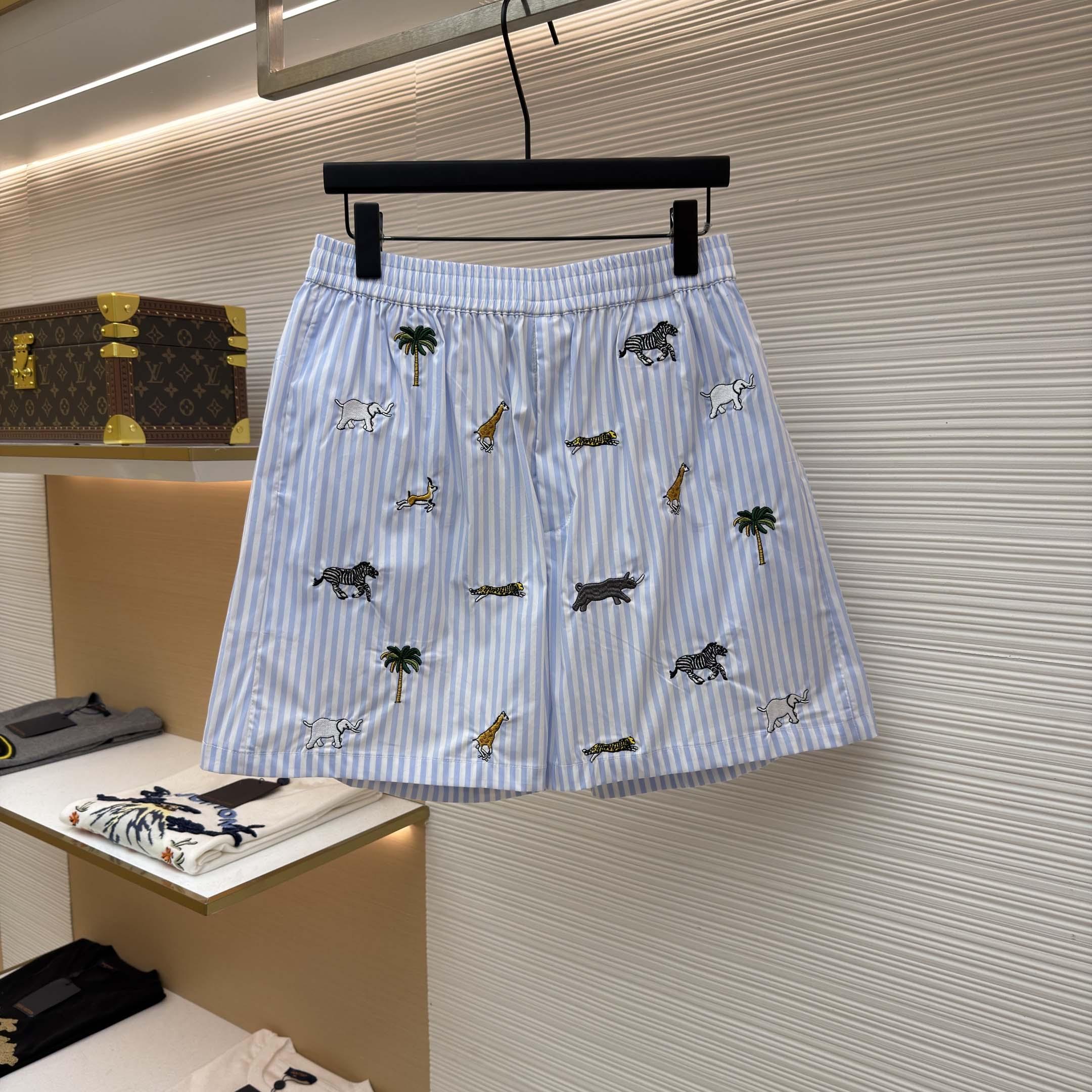 Louis Vuitton LV x The Darjeeling Limited Embroidered Striped Shorts    1AJUXJ - DesignerGu