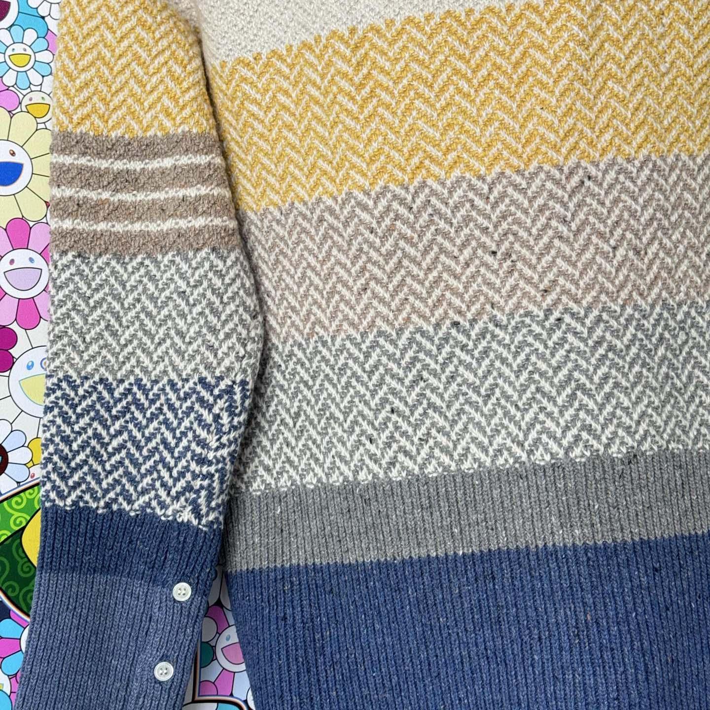 Thom Browne Striped Herringbone Jacquard Classic Cardigan 'Seasonal Multicolor' - DesignerGu