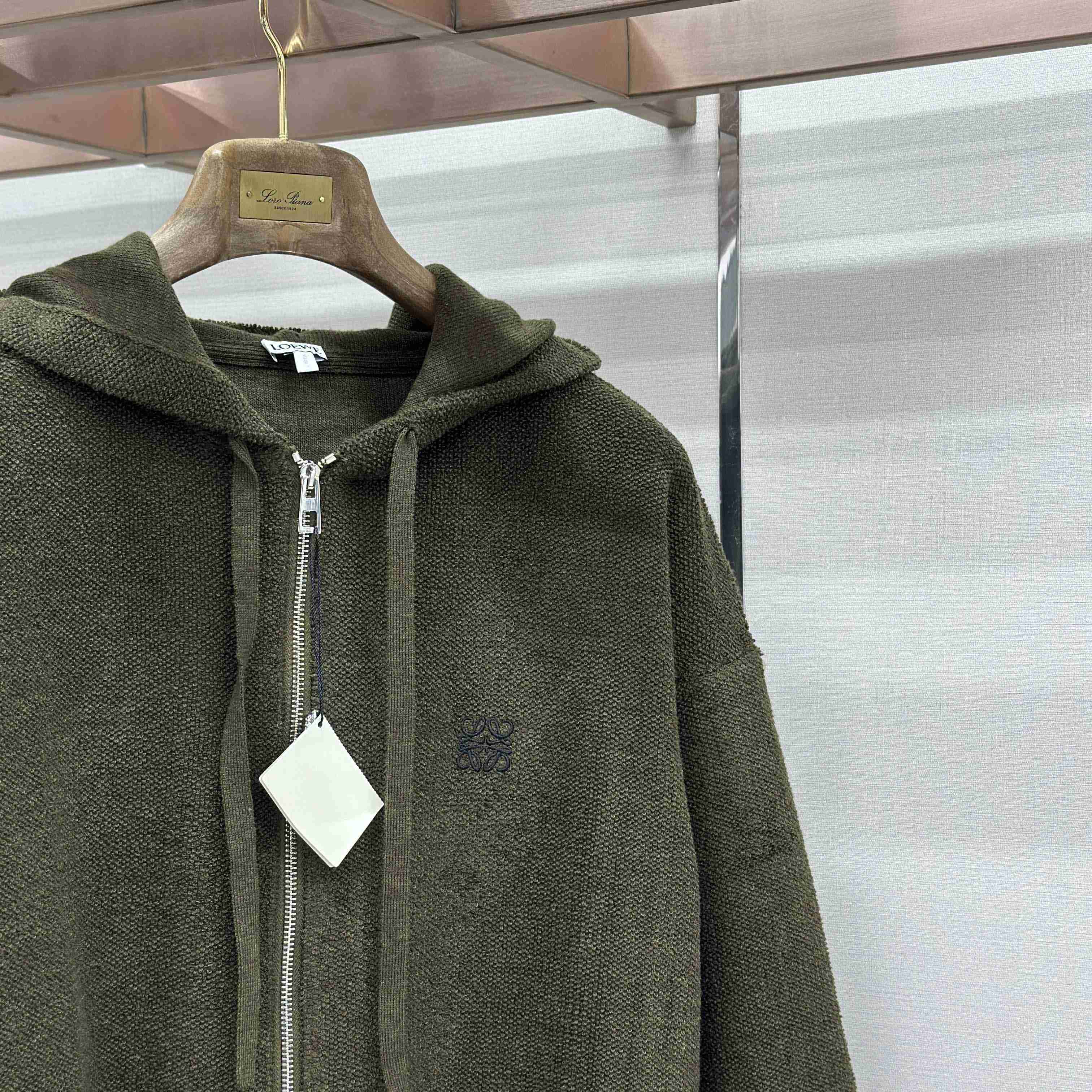 Loewe Anagram Zip-up Hoodie In Wool - DesignerGu